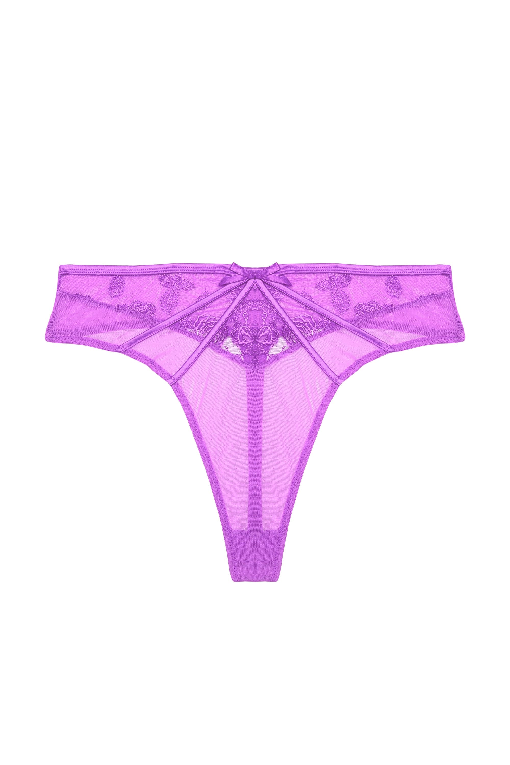 Rosanna Purple Embroidery High Waist Thong - Image 4