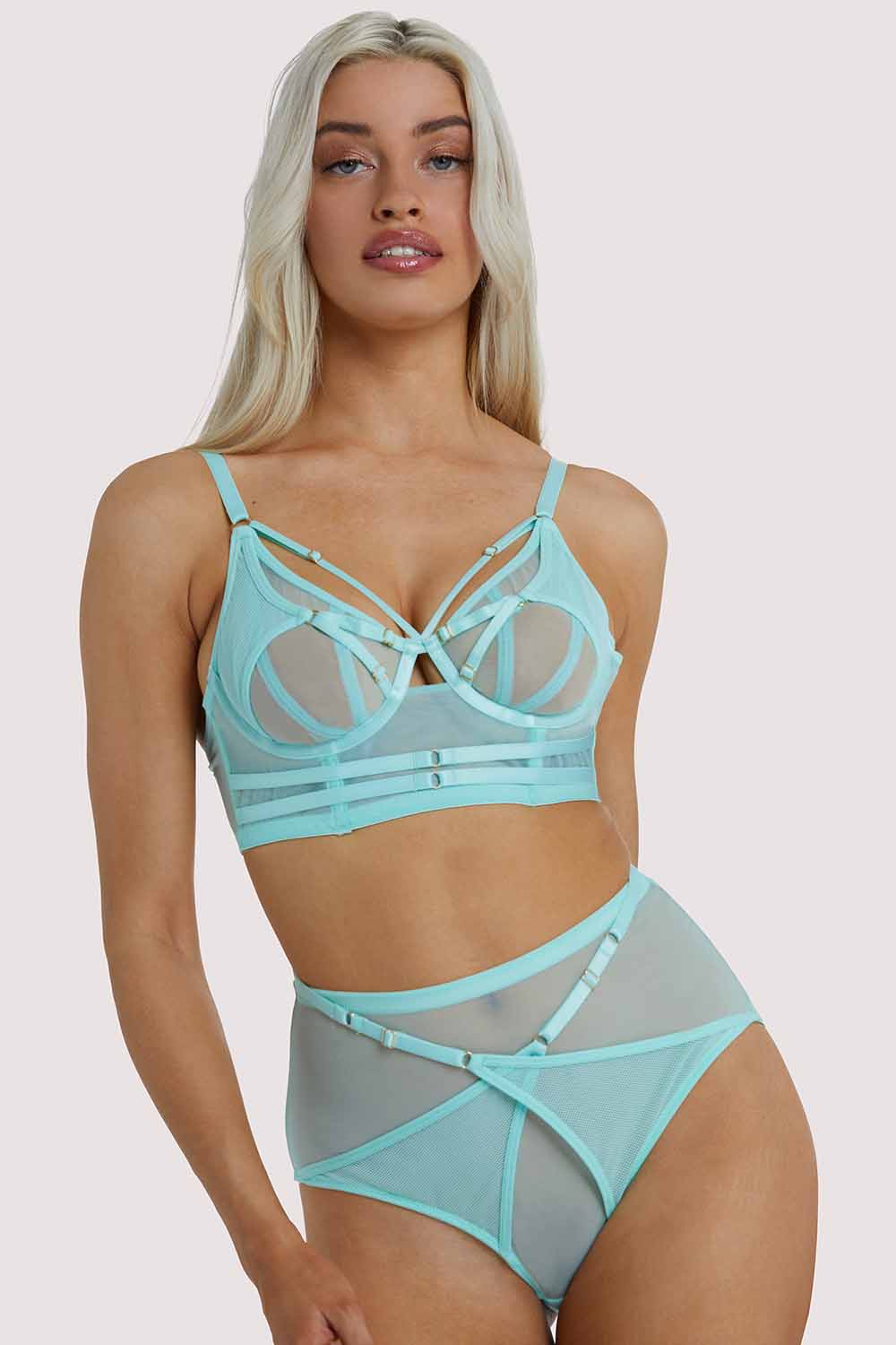 Eddie Aqua Crossover Wrap Bra - Image 5