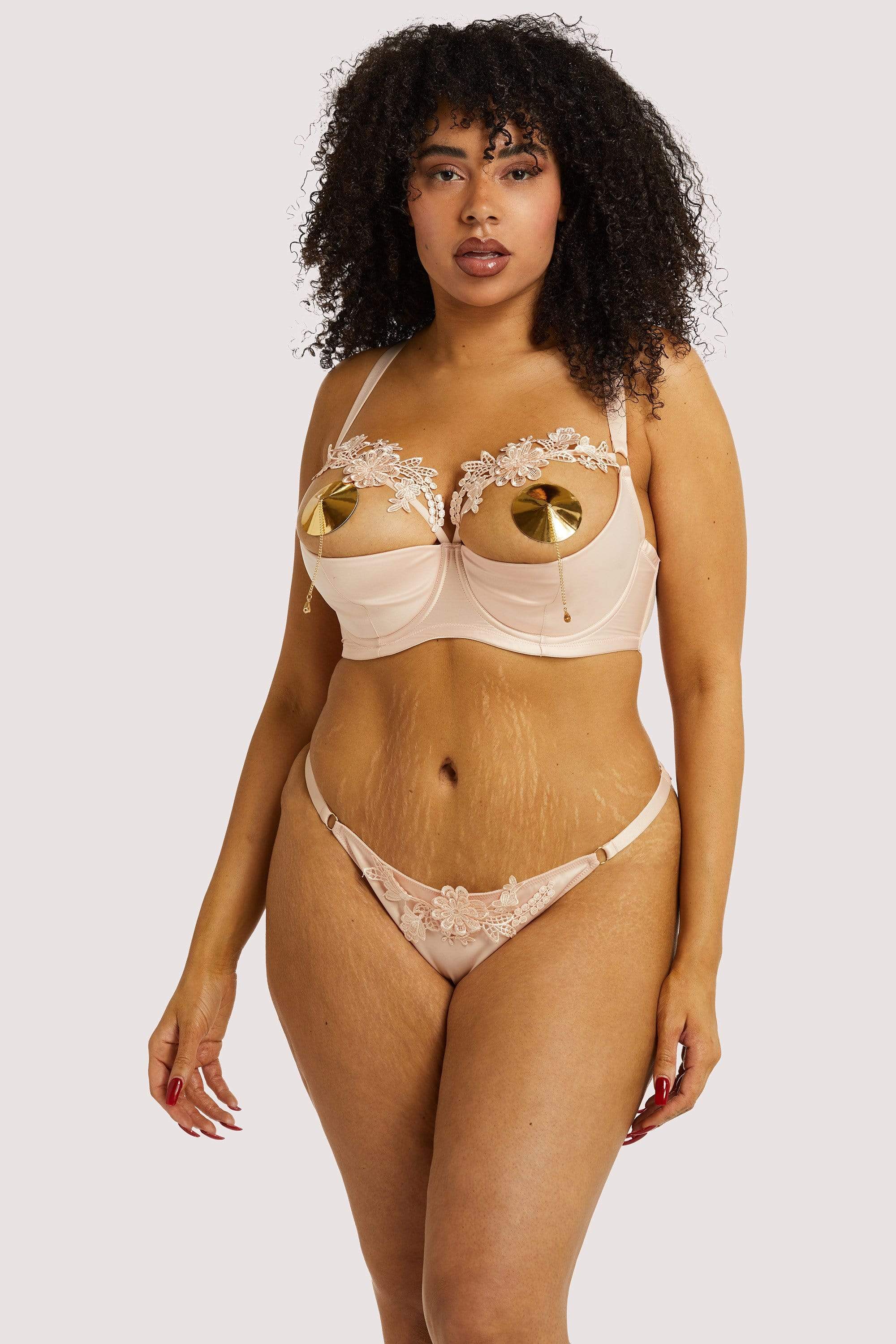 Virginia Peach Guipure Quarter Cup Bra - Image 12