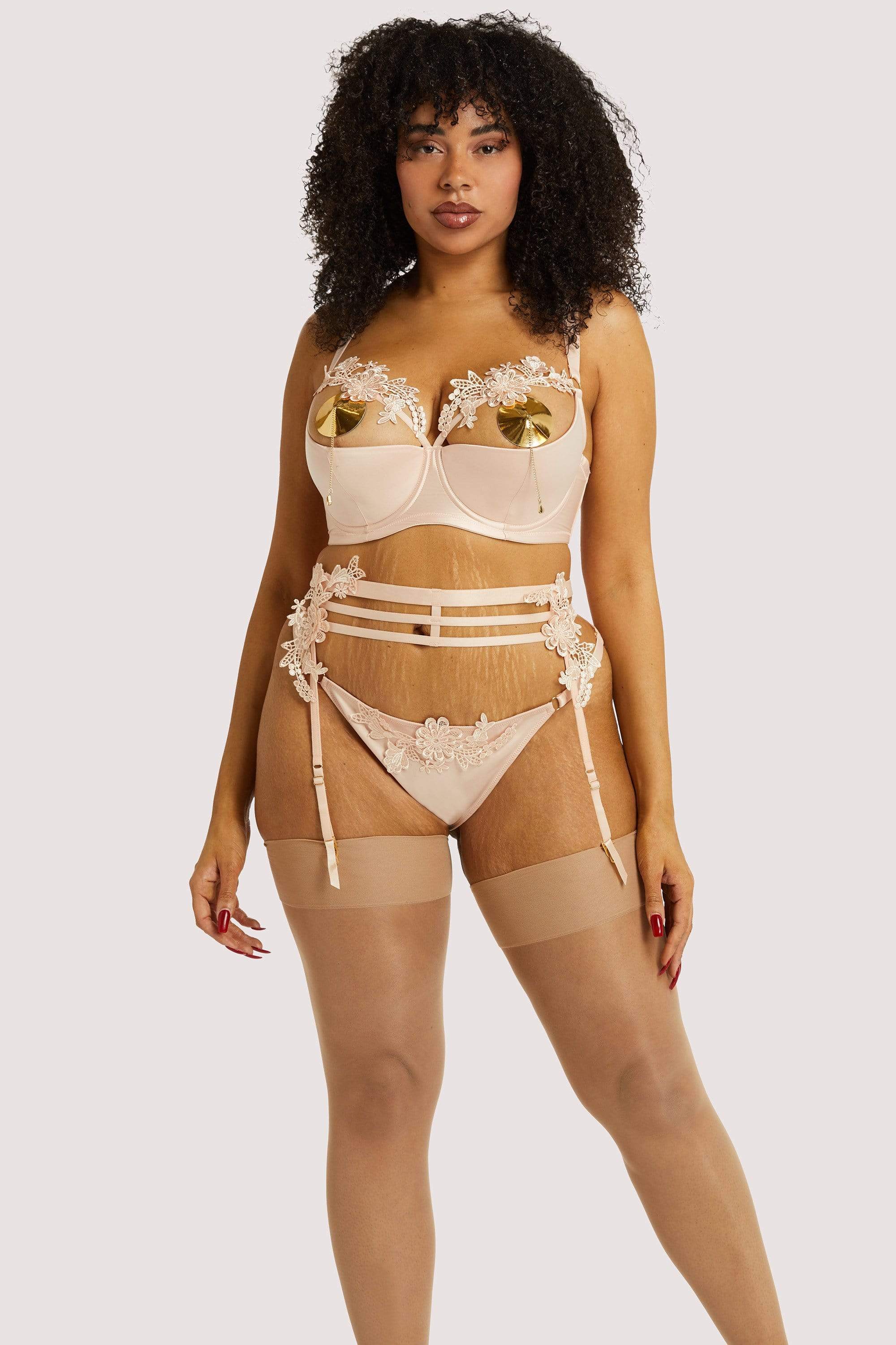 Virginia Peach Guipure Quarter Cup Bra - Image 14