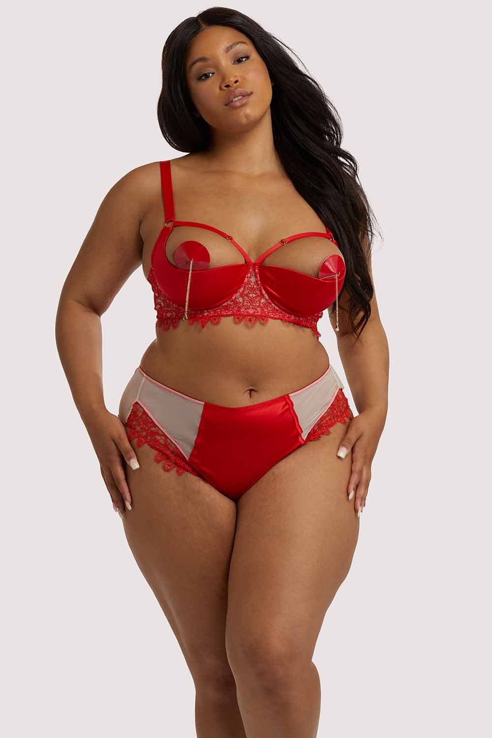Anaise Red Quarter Cup Bra - Image 11