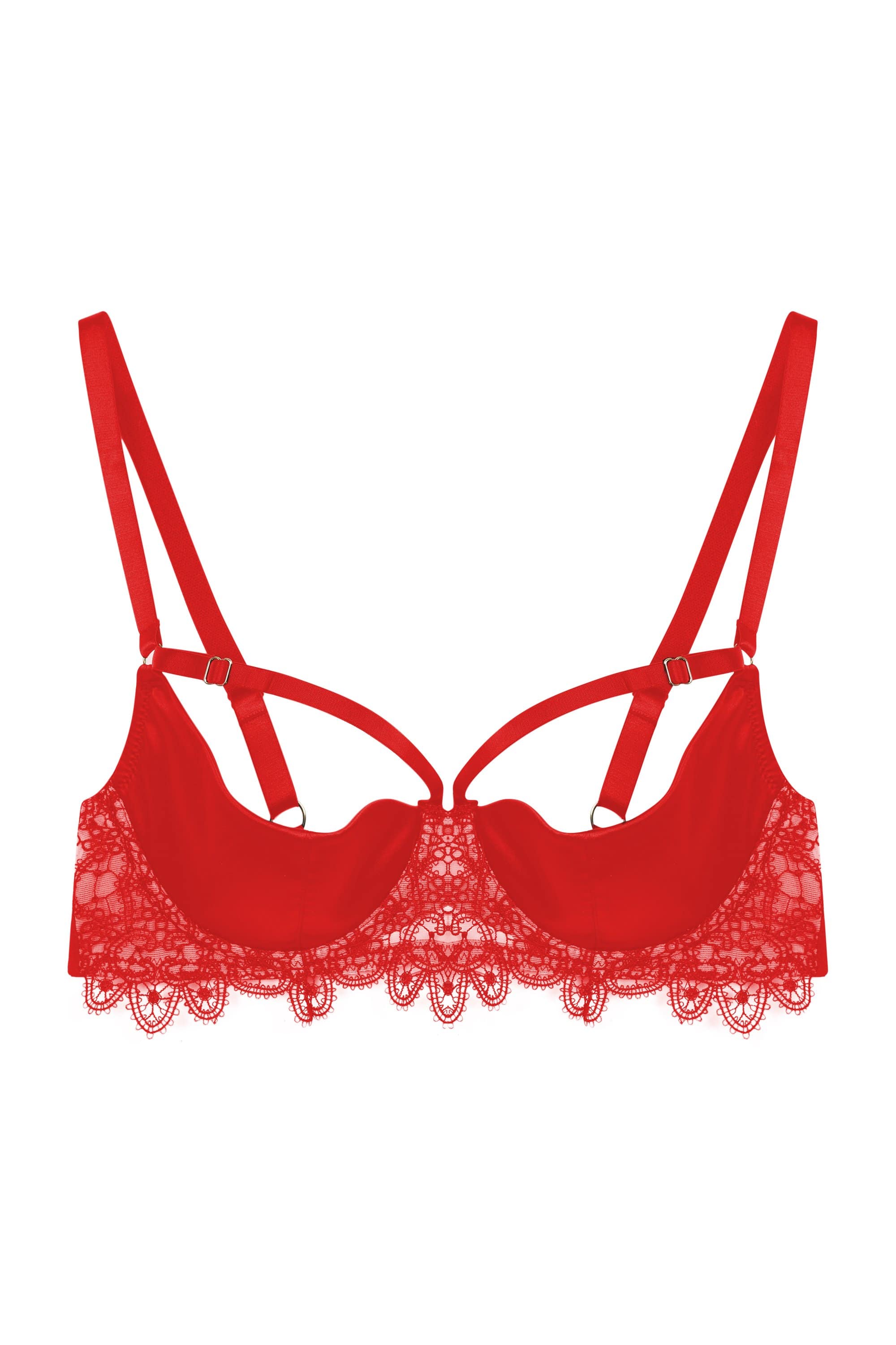 Anaise Red Quarter Cup Bra - Image 14