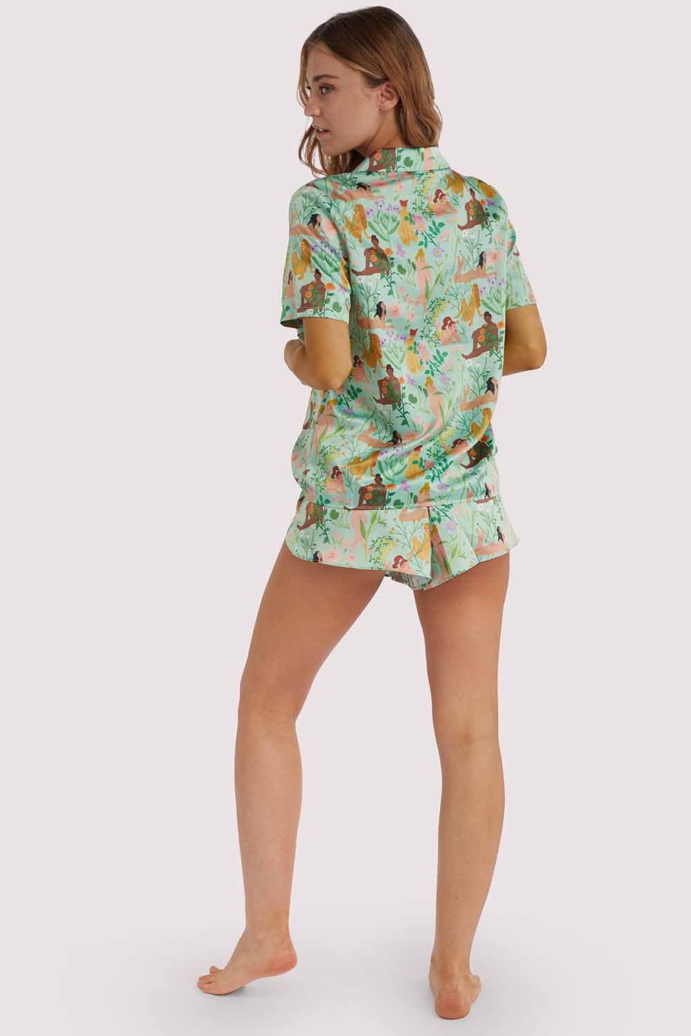 Bodil Jane Recycled Nudes & Flowers Short Sleeved Shirt - Image 10