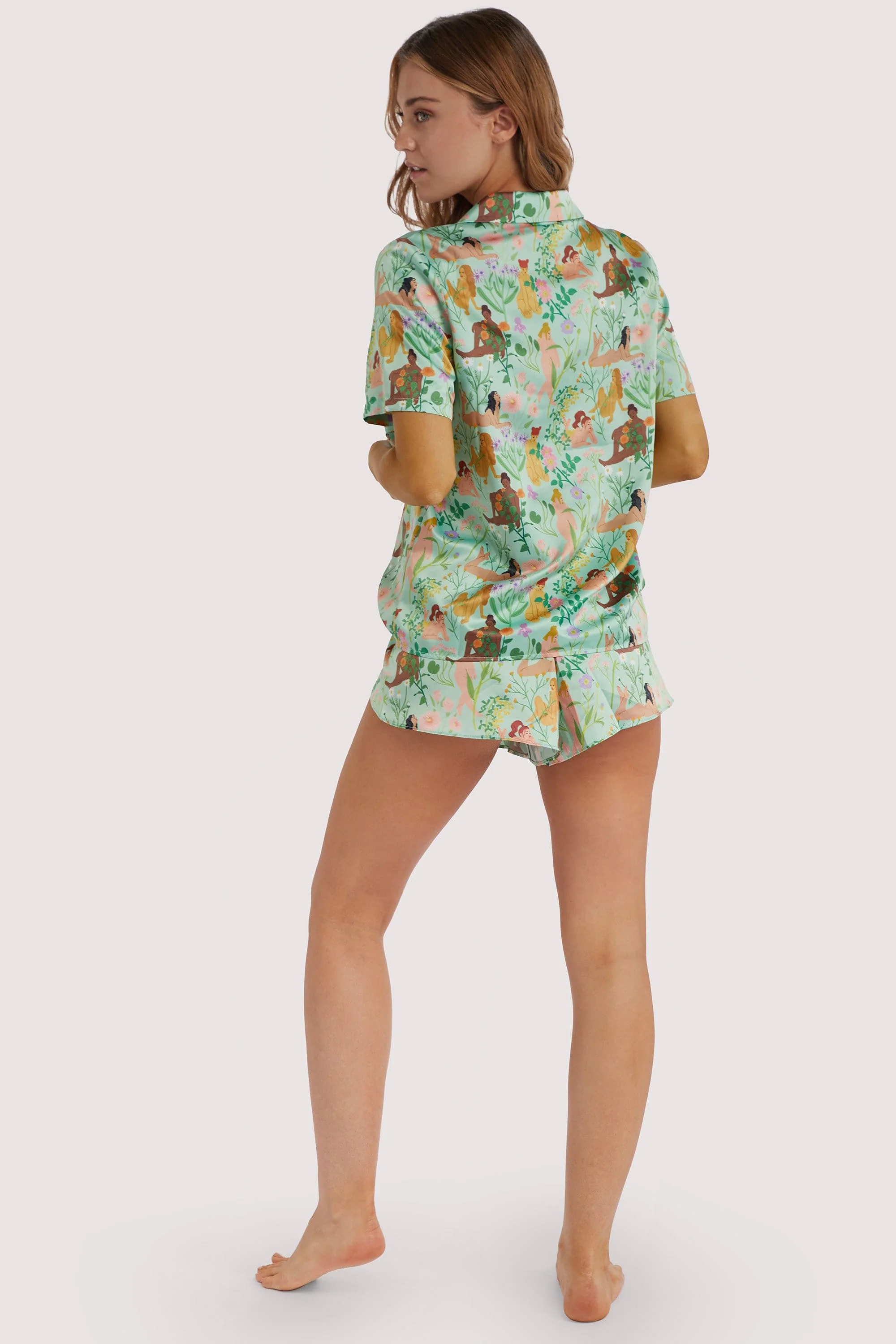 Bodil Jane Recycled Nudes & Flowers Satin Short - Image 3