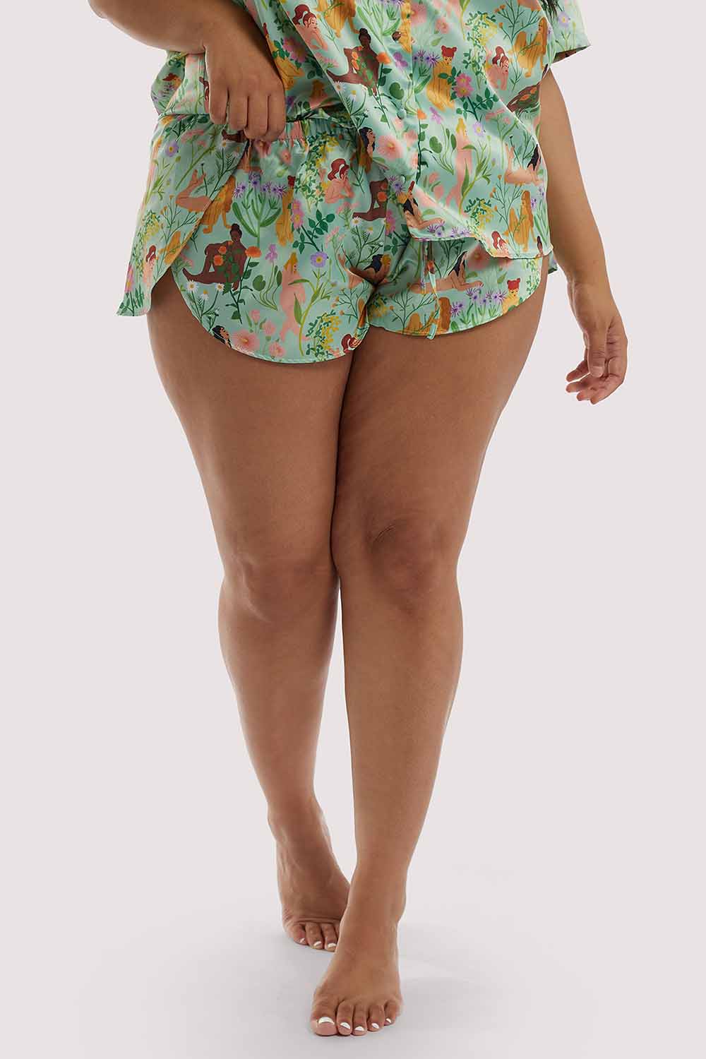 Bodil Jane Recycled Nudes & Flowers Satin Short - Image 4