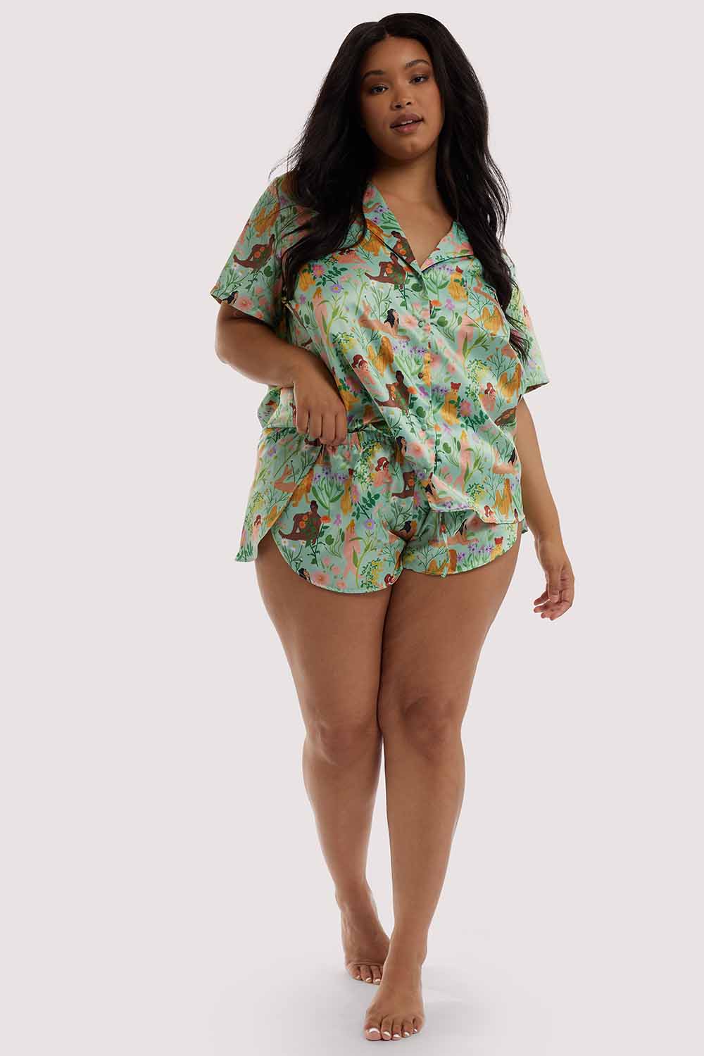 Bodil Jane Recycled Nudes & Flowers Satin Short - Image 6