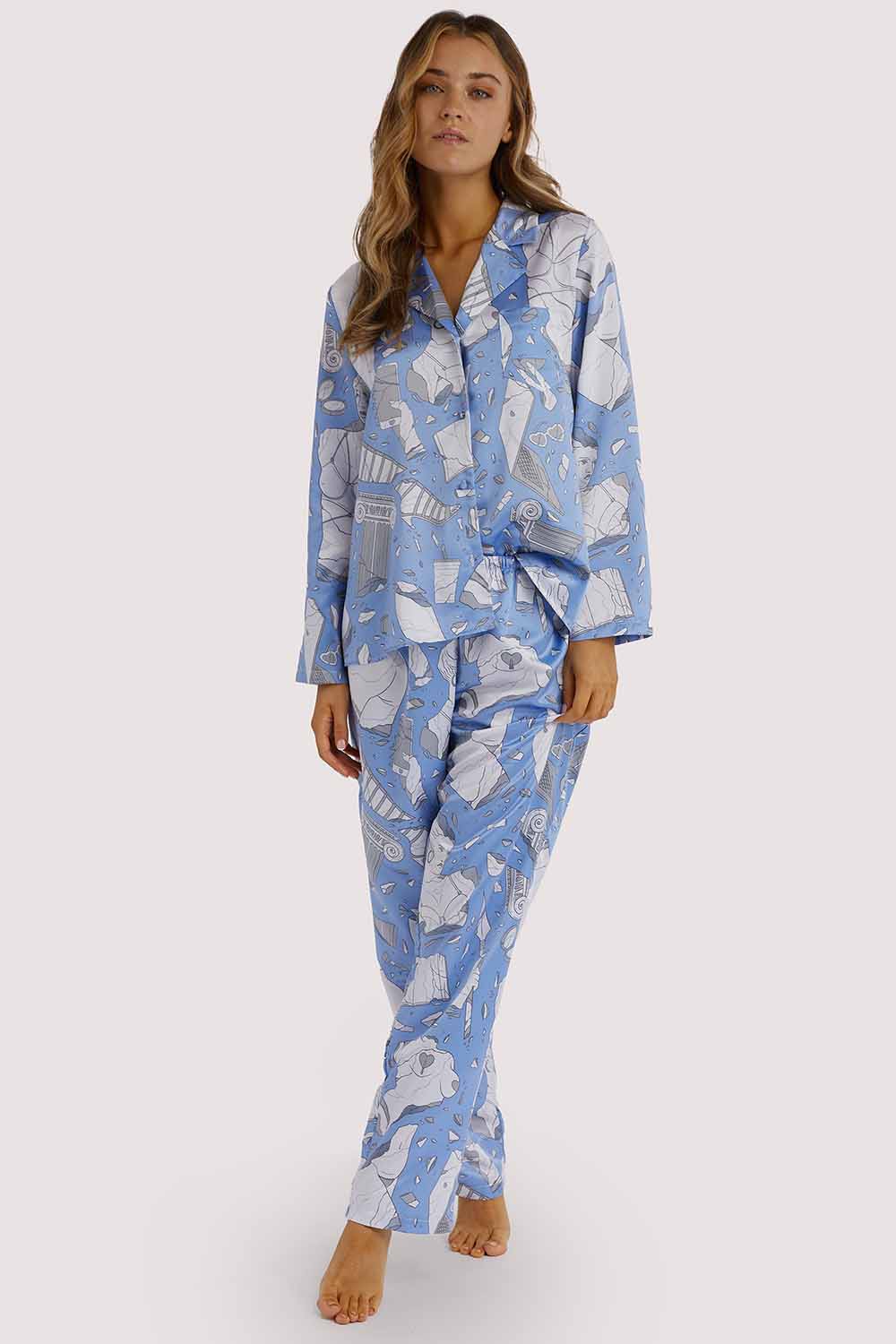 Logan Spector Recycled Blue Statues Long Sleeve Top - Image 7