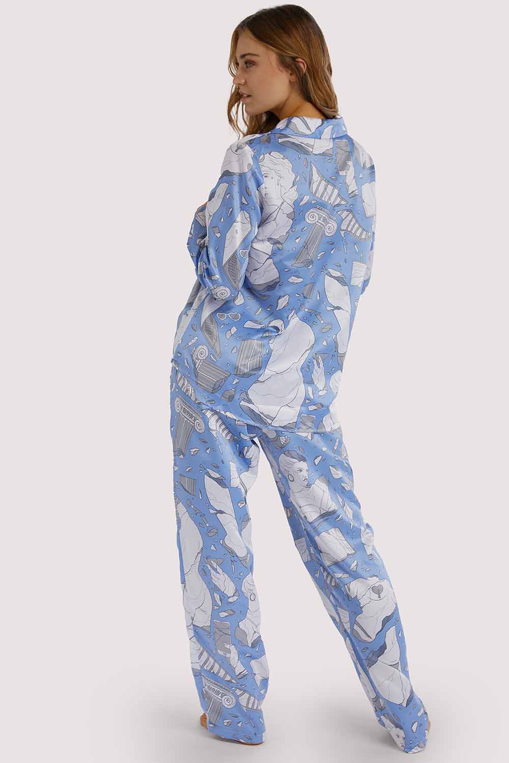 Logan Spector Recycled Blue Statues Long Sleeve Top - Image 9
