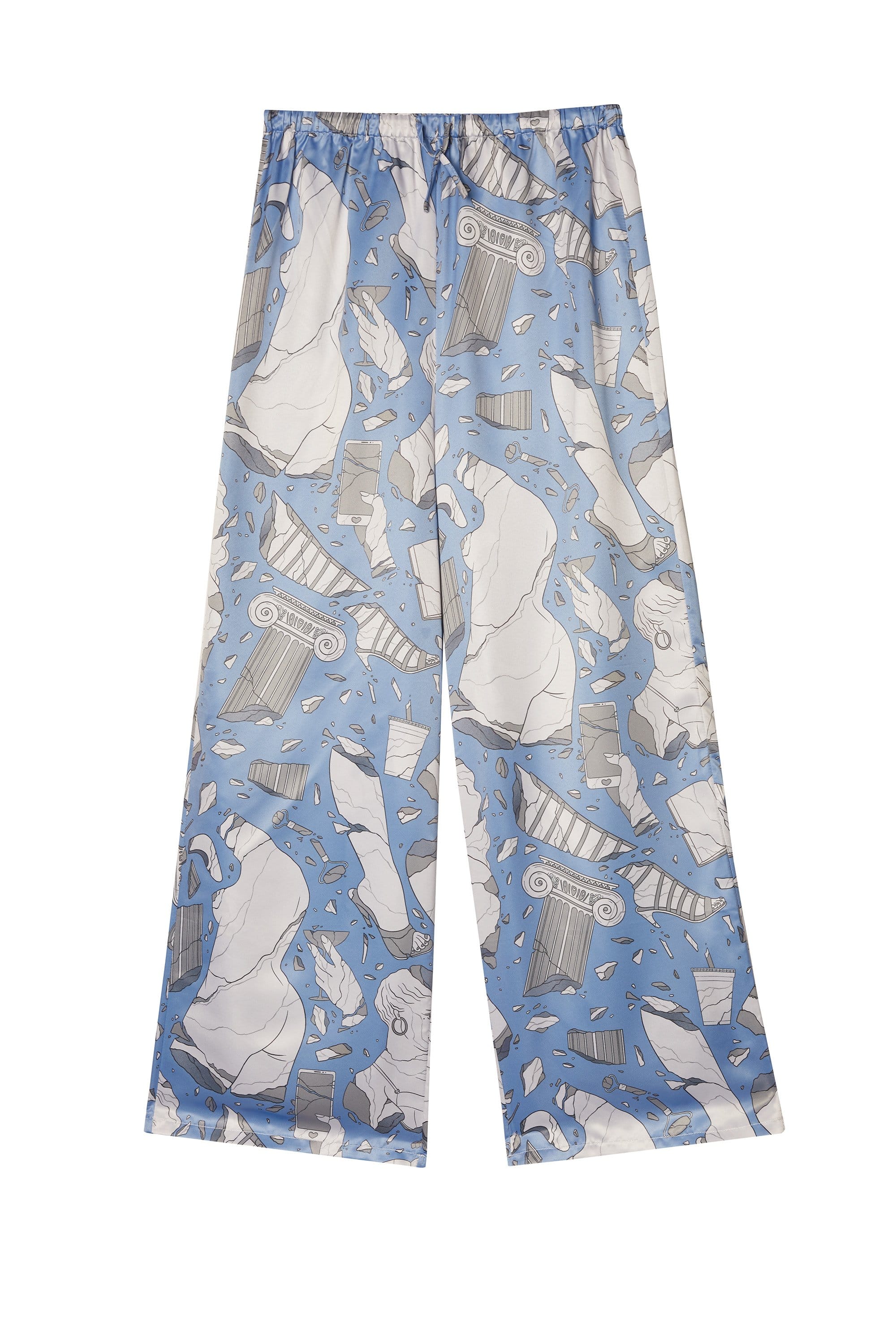Logan Spector Recycled Blue Statues Satin Trousers - Image 10