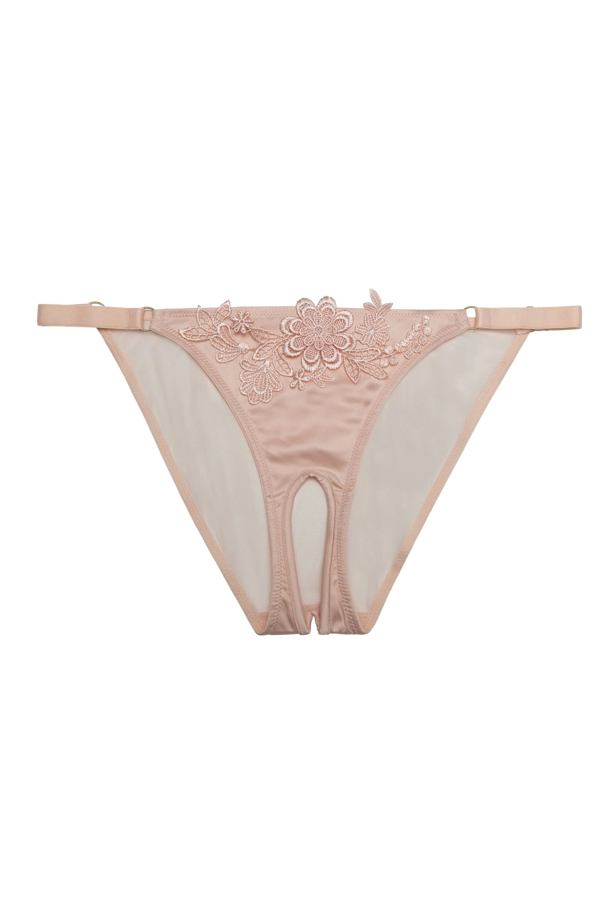 Playful Promises Virginia Peach Guipure Crotchless Brief - Image 3