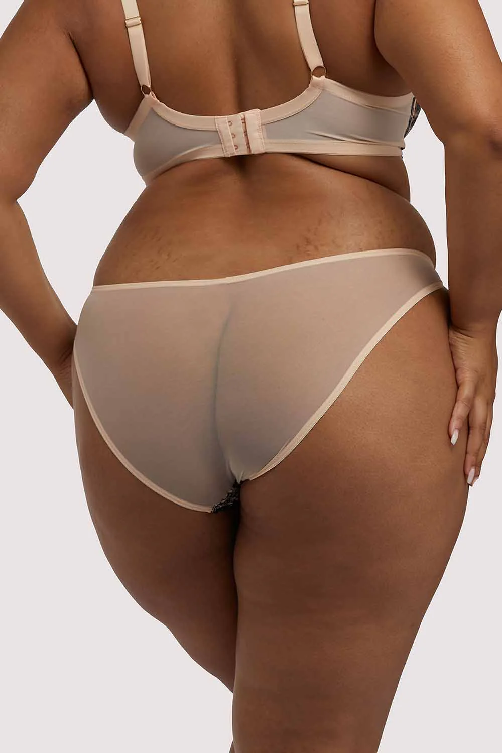 Skull & Roses Embroidery Peach Brief - Image 10