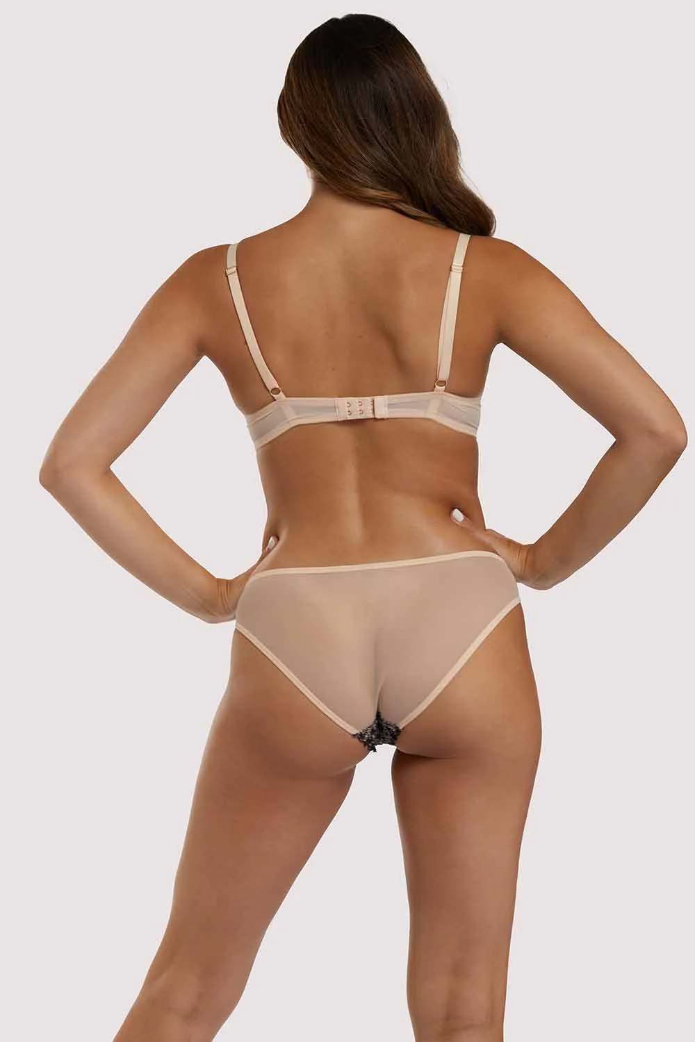Skull & Roses Embroidery Peach Brief - Image 8