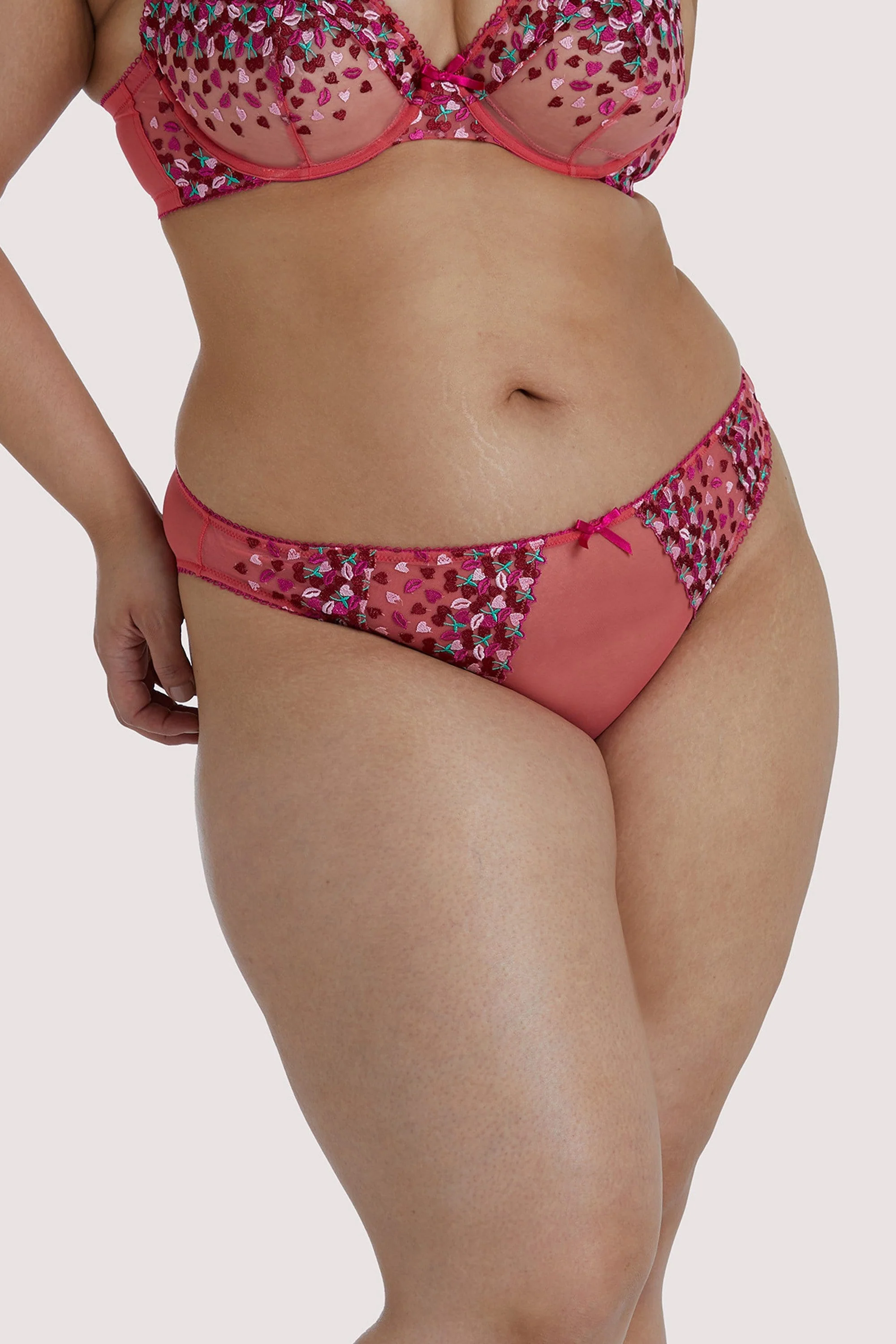 Cherry Embroidery Coral Brief - Image 8