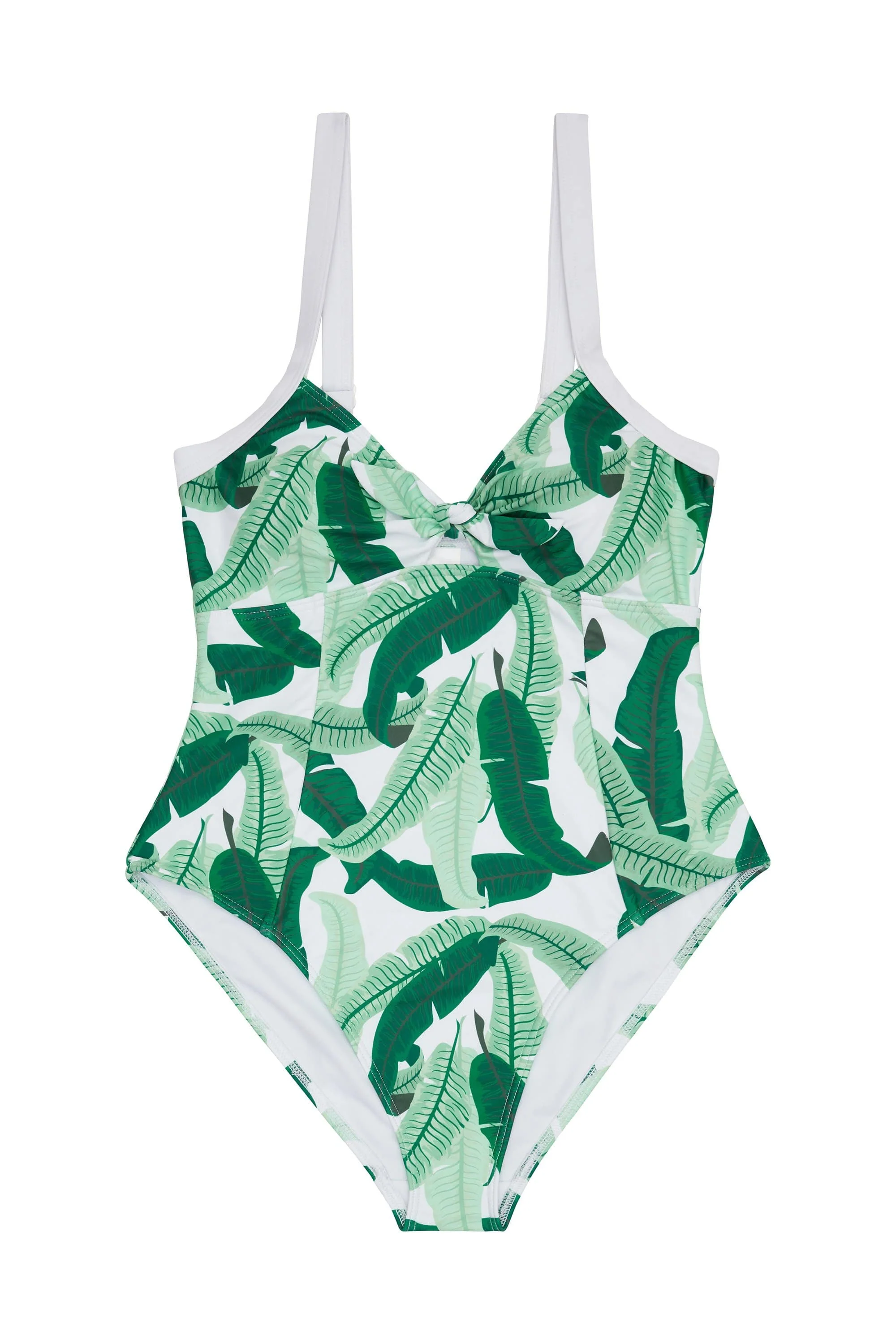 Banana Leaf Print Knot Front Swimsuit - Image 5