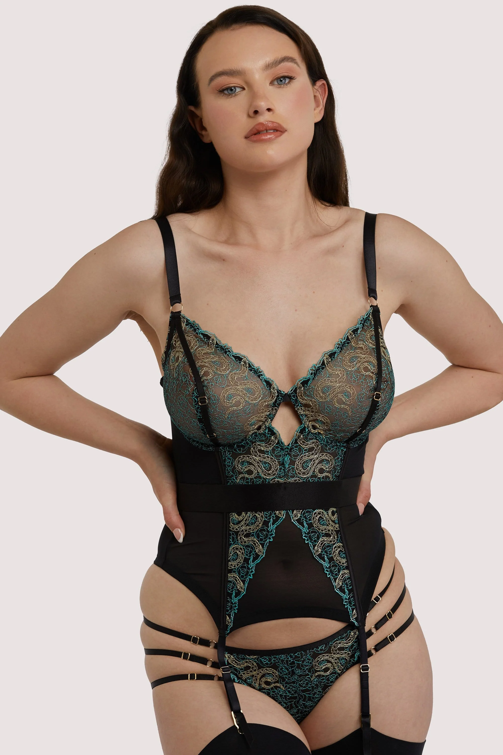 Dakota Green & Gold Snake Basque - Image 2