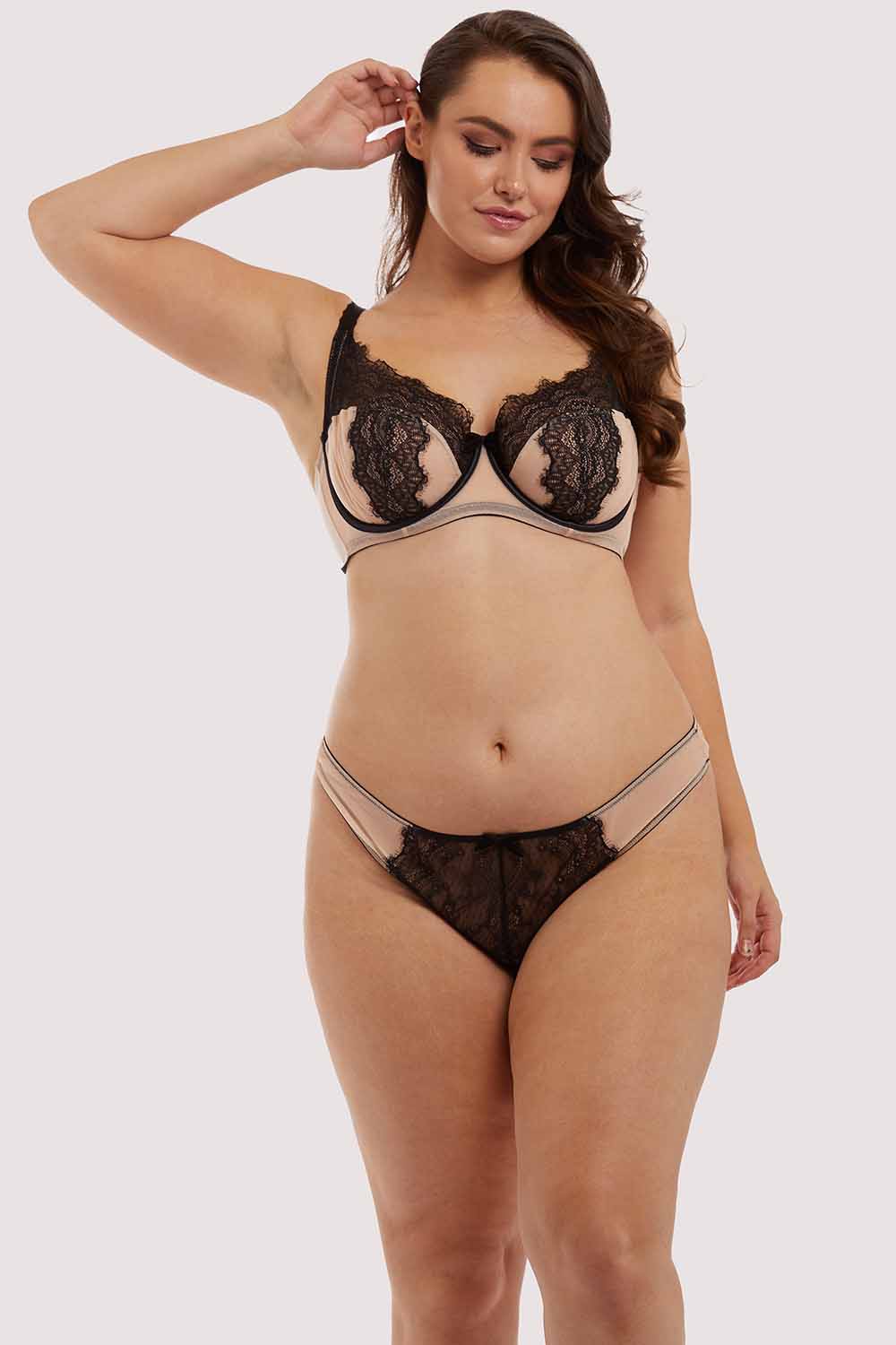 Rosalyn Black and Blush Balcony Bra - Image 12