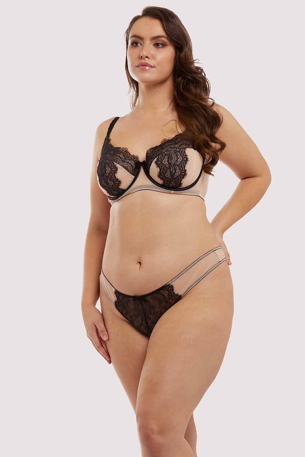 Rosalyn Black and Blush Balcony Bra - Image 14