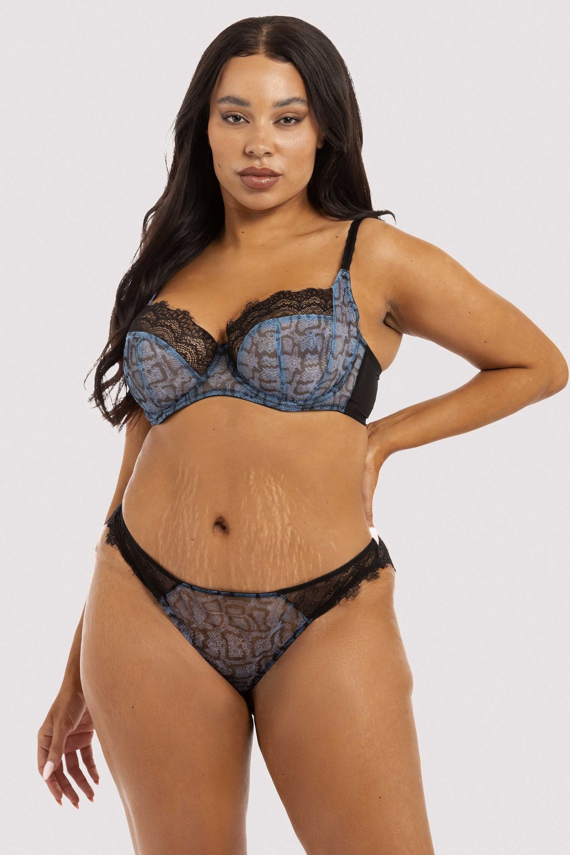 Rosalyn Lilac Snake Lace Balcony Bra - Image 3