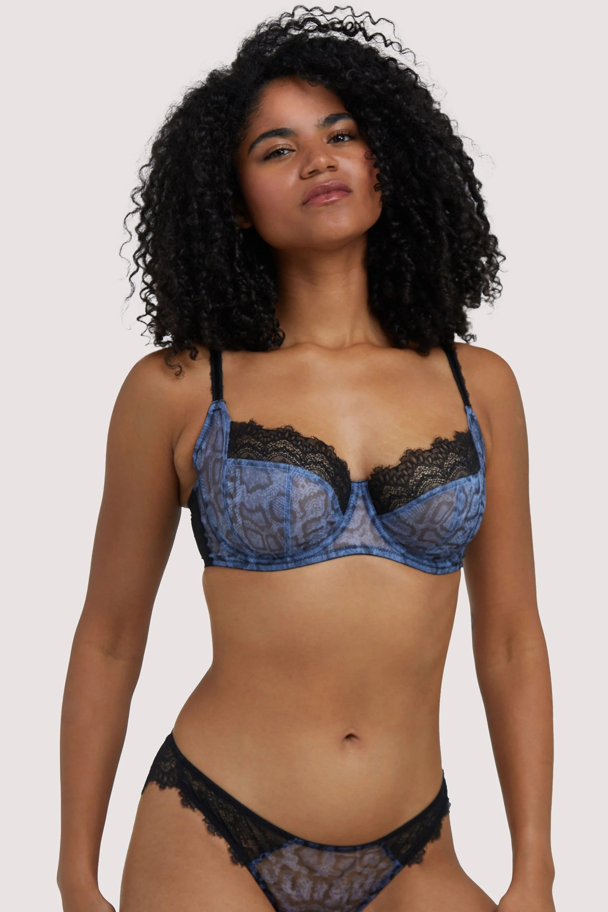 Rosalyn Lilac Snake Lace Balcony Bra - Image 4