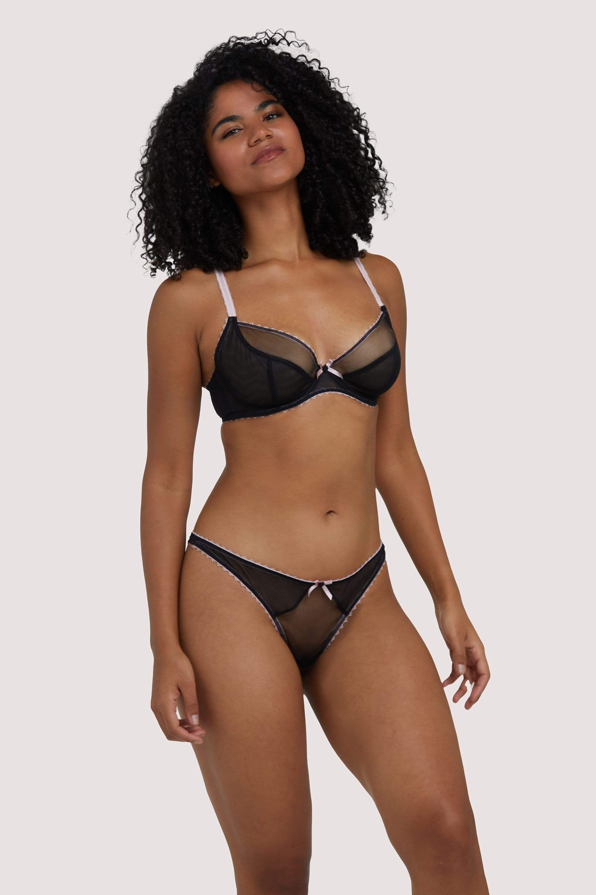 Grace Black & Pink Plunge Bra - Image 3
