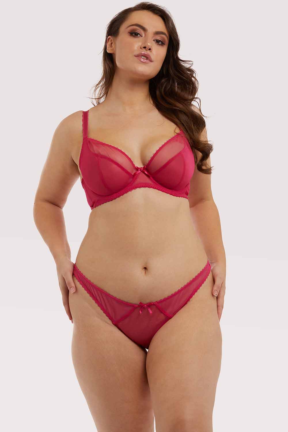 Grace Hot Pink Mesh Bra - Image 5