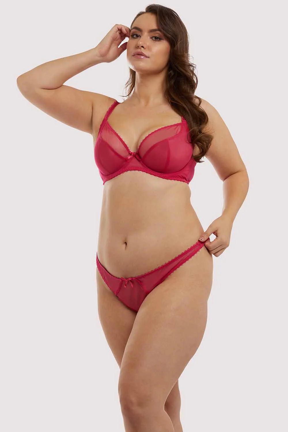 Grace Hot Pink Mesh Bra - Image 7