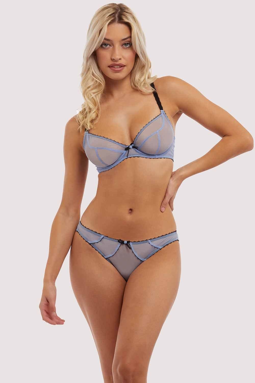 Grace Lavender Mesh Plunge Bra - Image 3