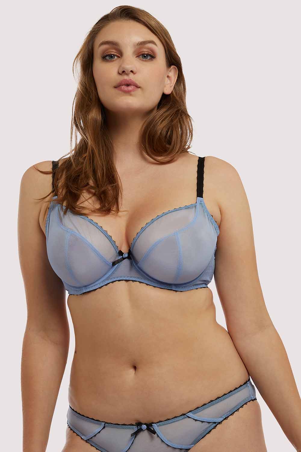 Grace Lavender Mesh Plunge Bra - Image 6