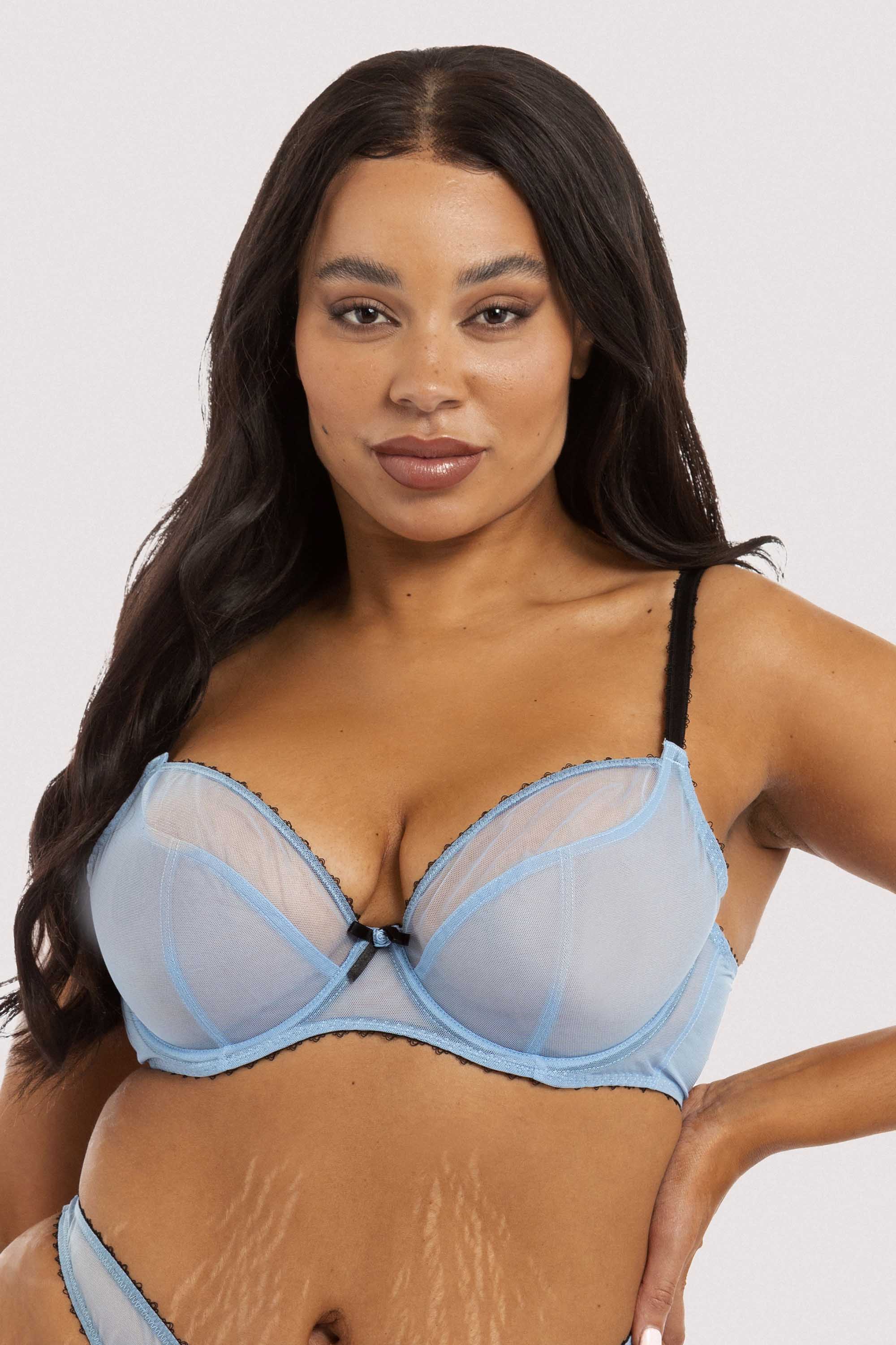 Grace Lavender Mesh Plunge Bra - Image 8