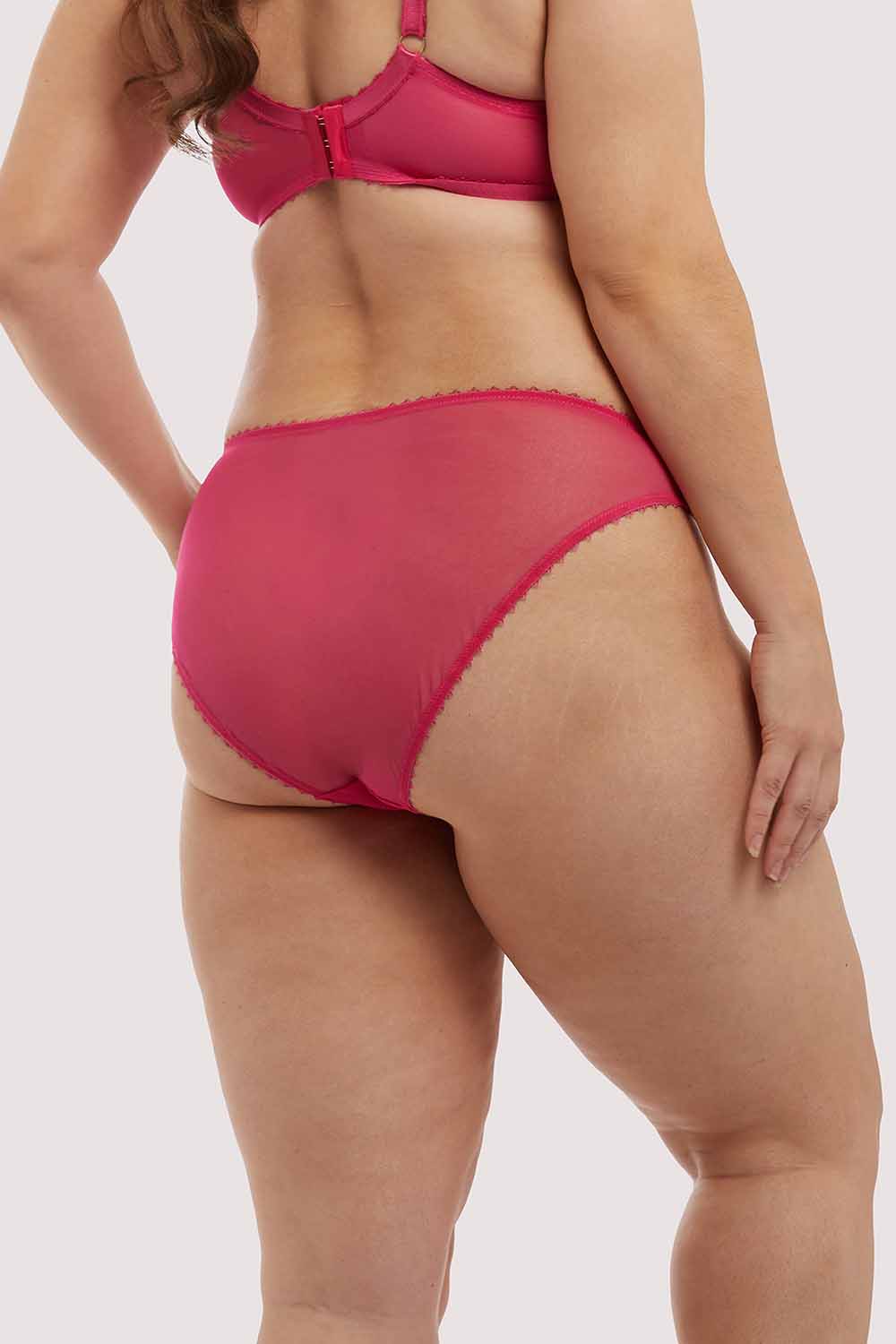 Grace Hot Pink Mesh Brazilian Brief - Image 6