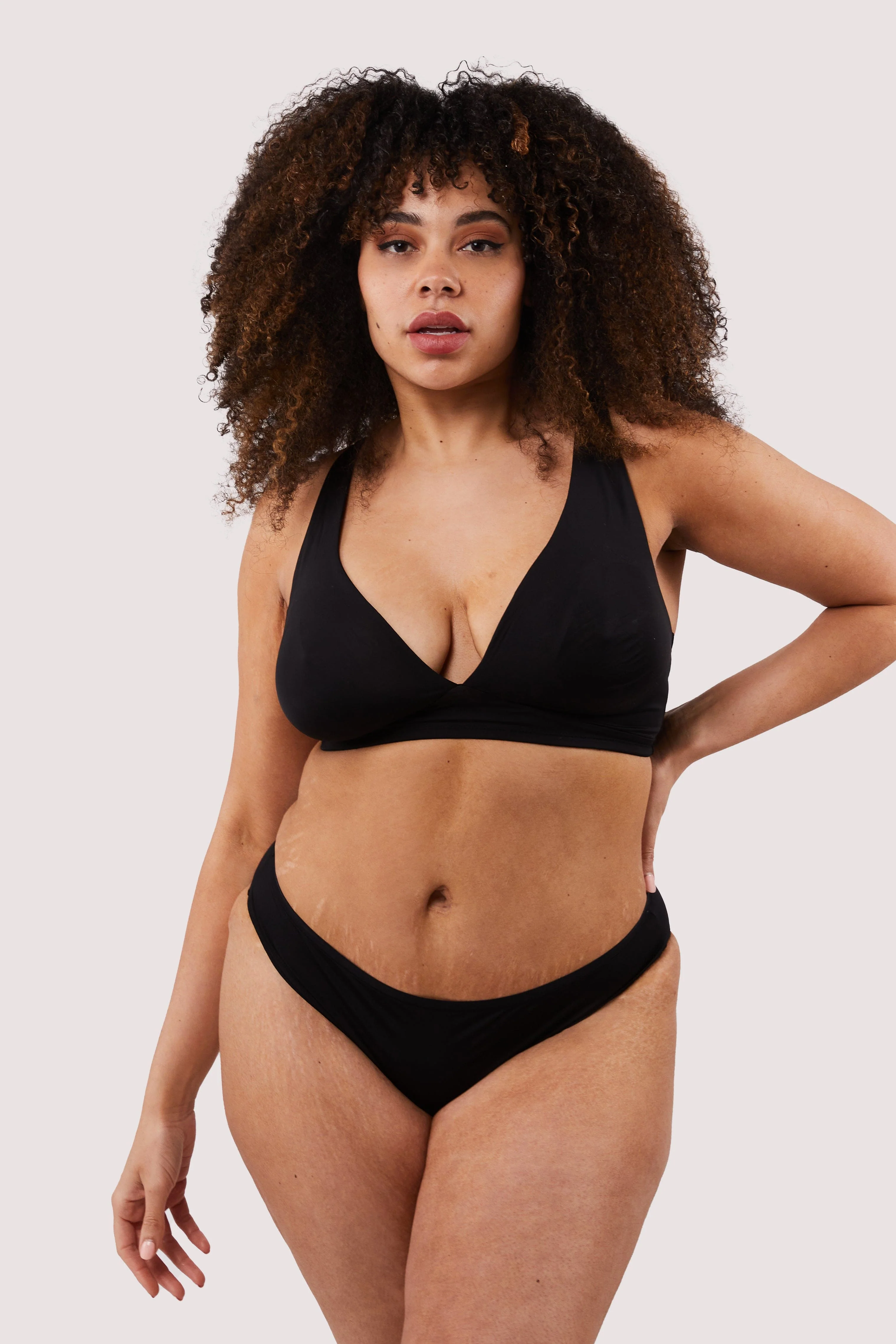 Second Skin Black Recycled Triangle Bra - Image 4
