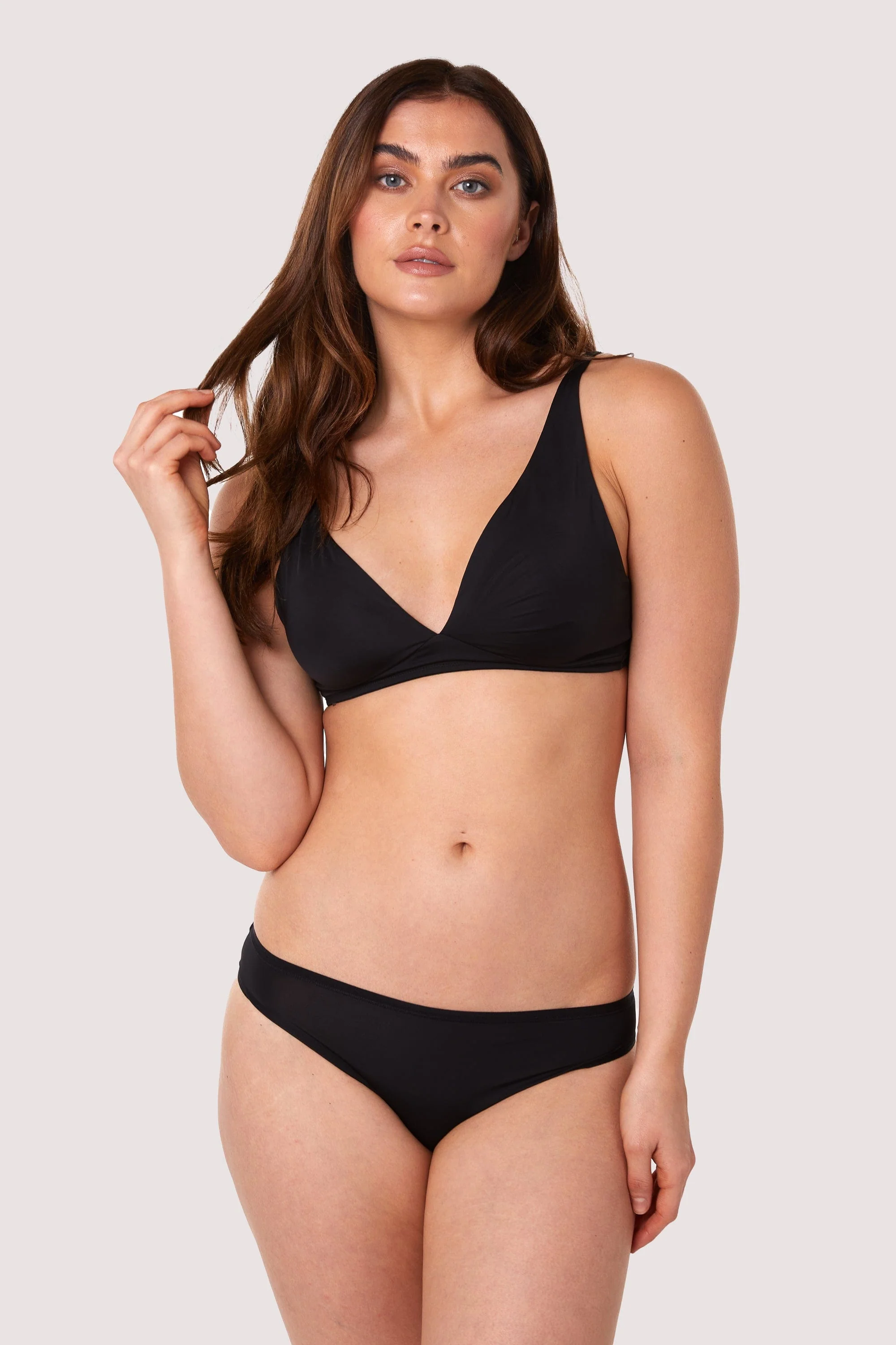 Second Skin Black Recycled Triangle Bra - Image 8