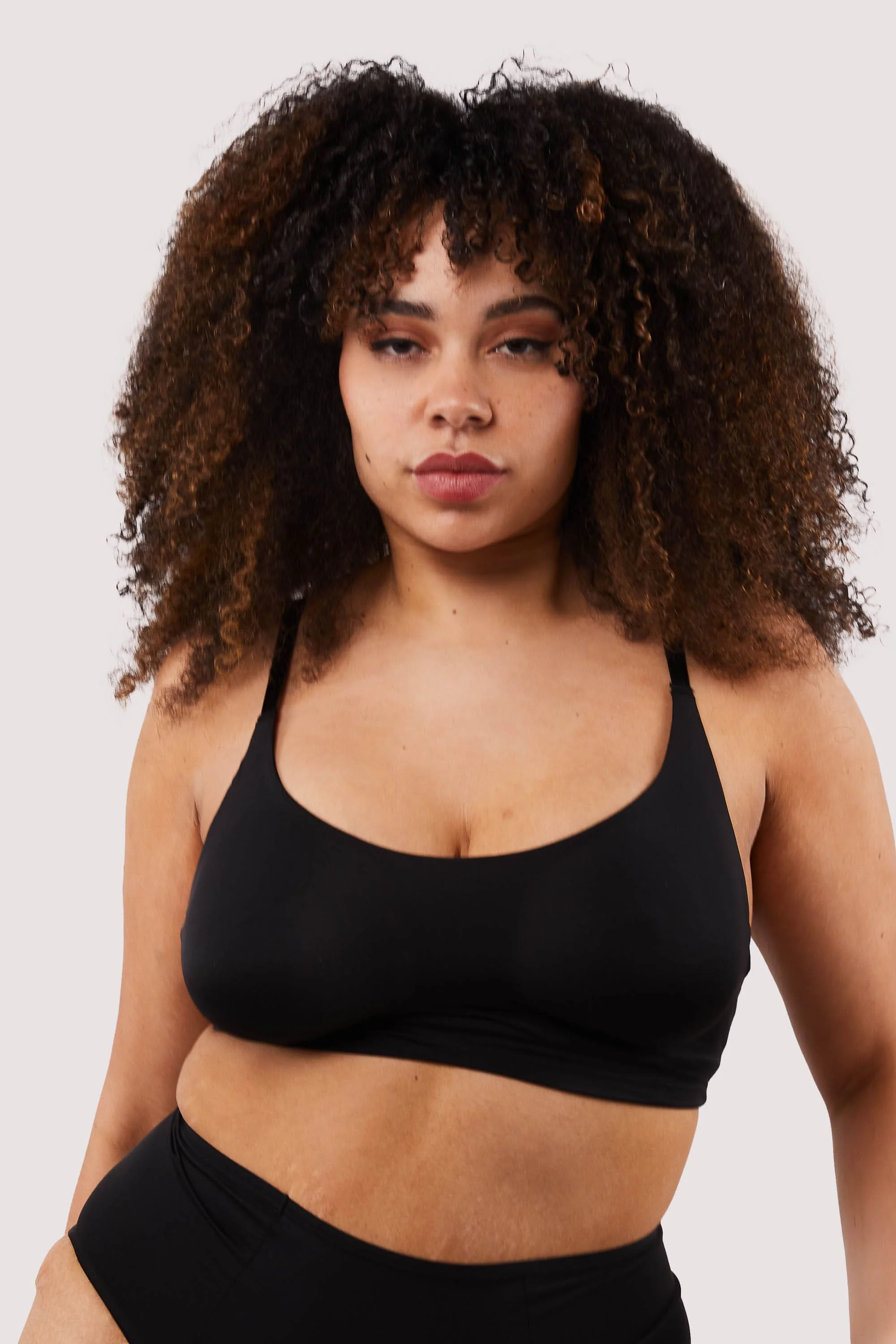 Second Skin Black Recycled Crop Top Bra - Image 4