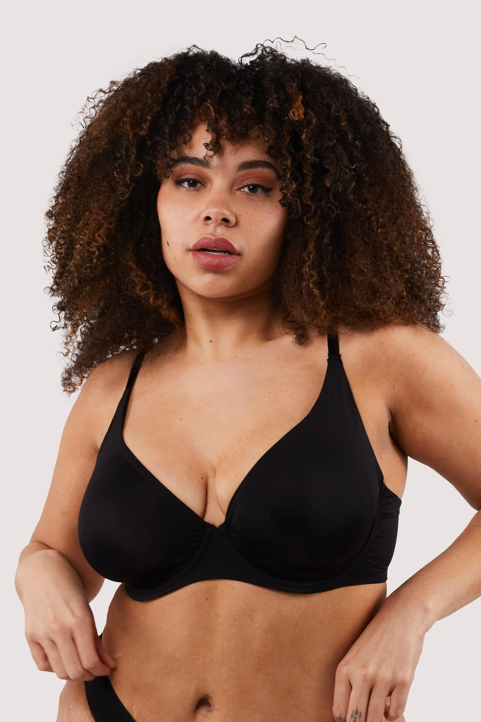 Second Skin Black Recycled Plunge Bra - Image 2