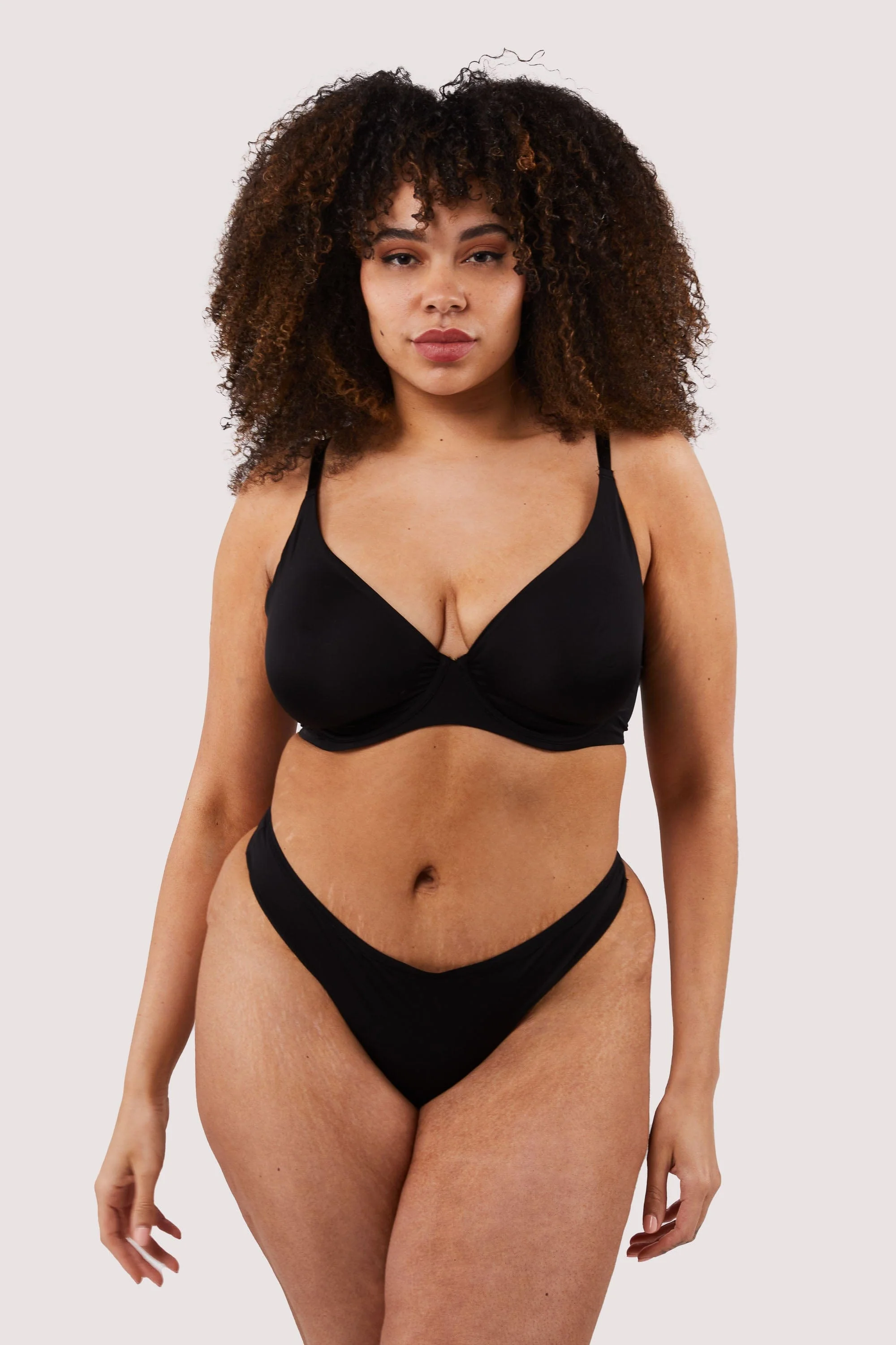 Second Skin Black Recycled Plunge Bra - Image 4