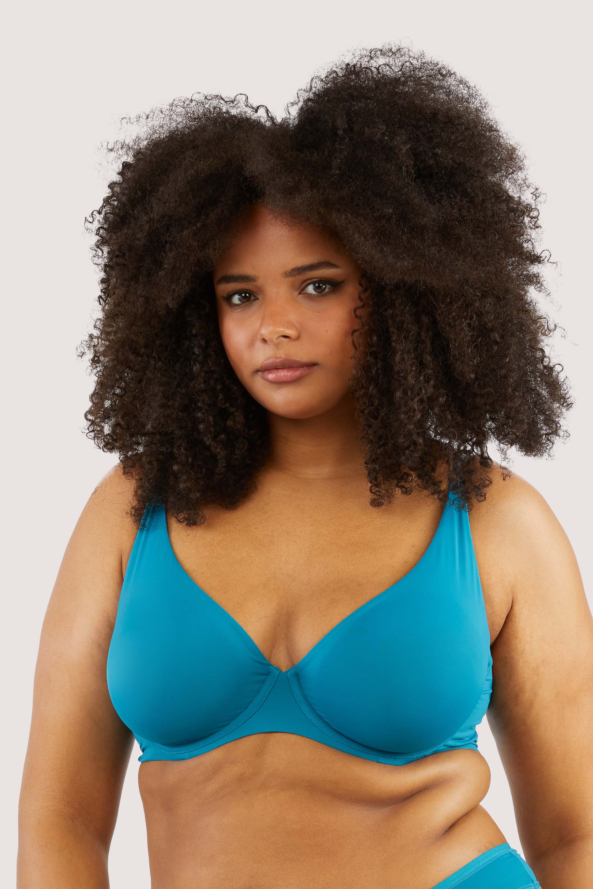 Second Skin Teal Recycled Plunge Bra - Image 5