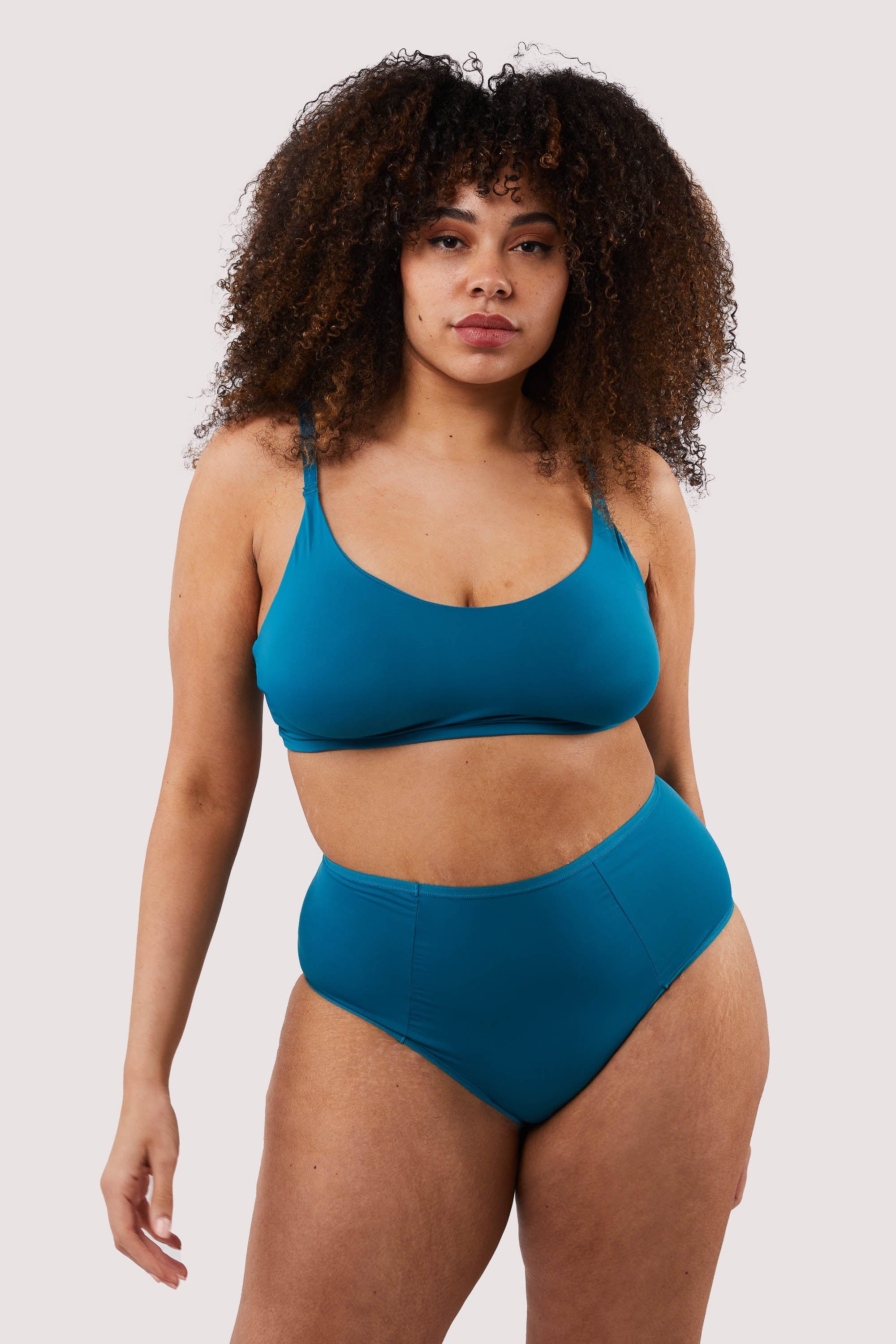Second Skin Teal Recycled Highwaist Brief - Image 8