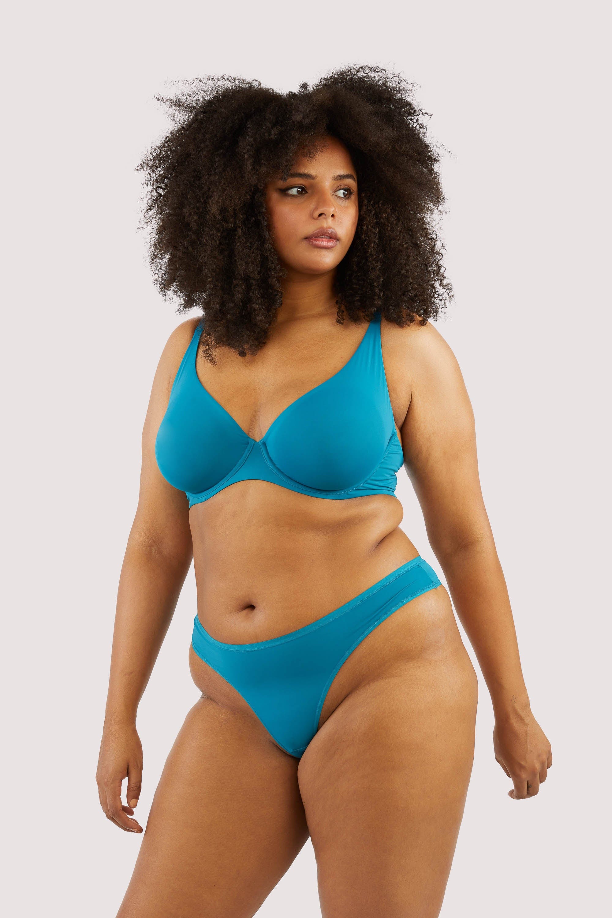 Second Skin Teal Recycled Thong - Image 8