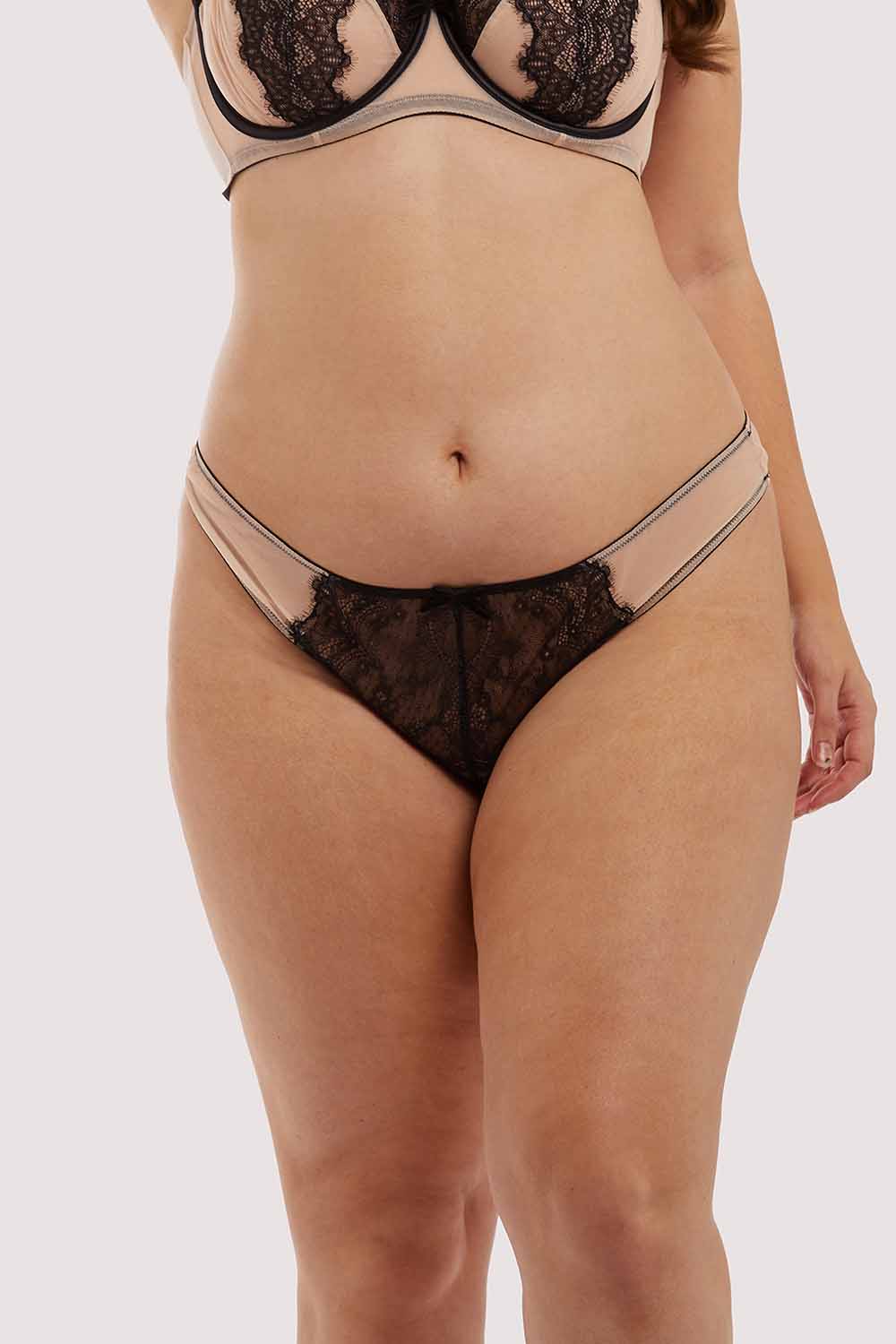 Rosalyn black and Blush Lace Thong - Image 5