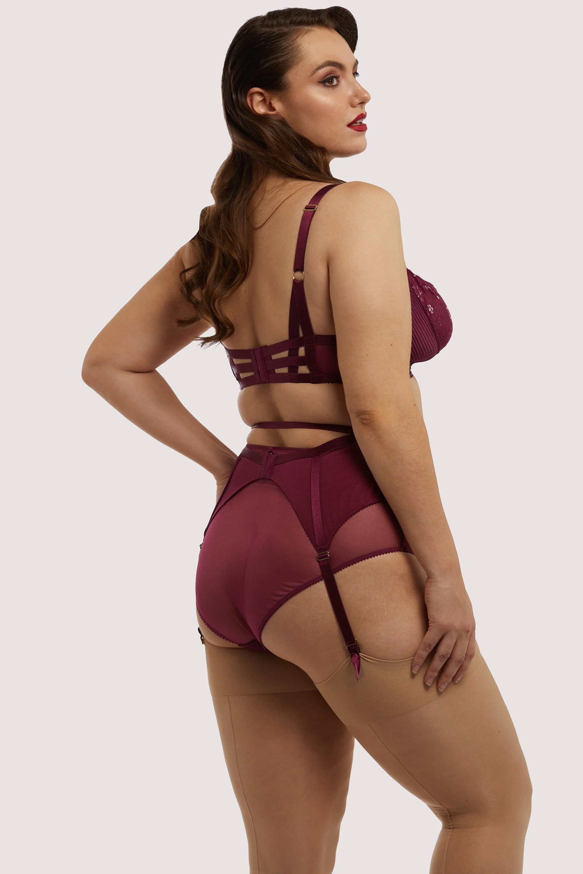 Madame X Dark Cherry High Waist Curve Suspender - Image 5