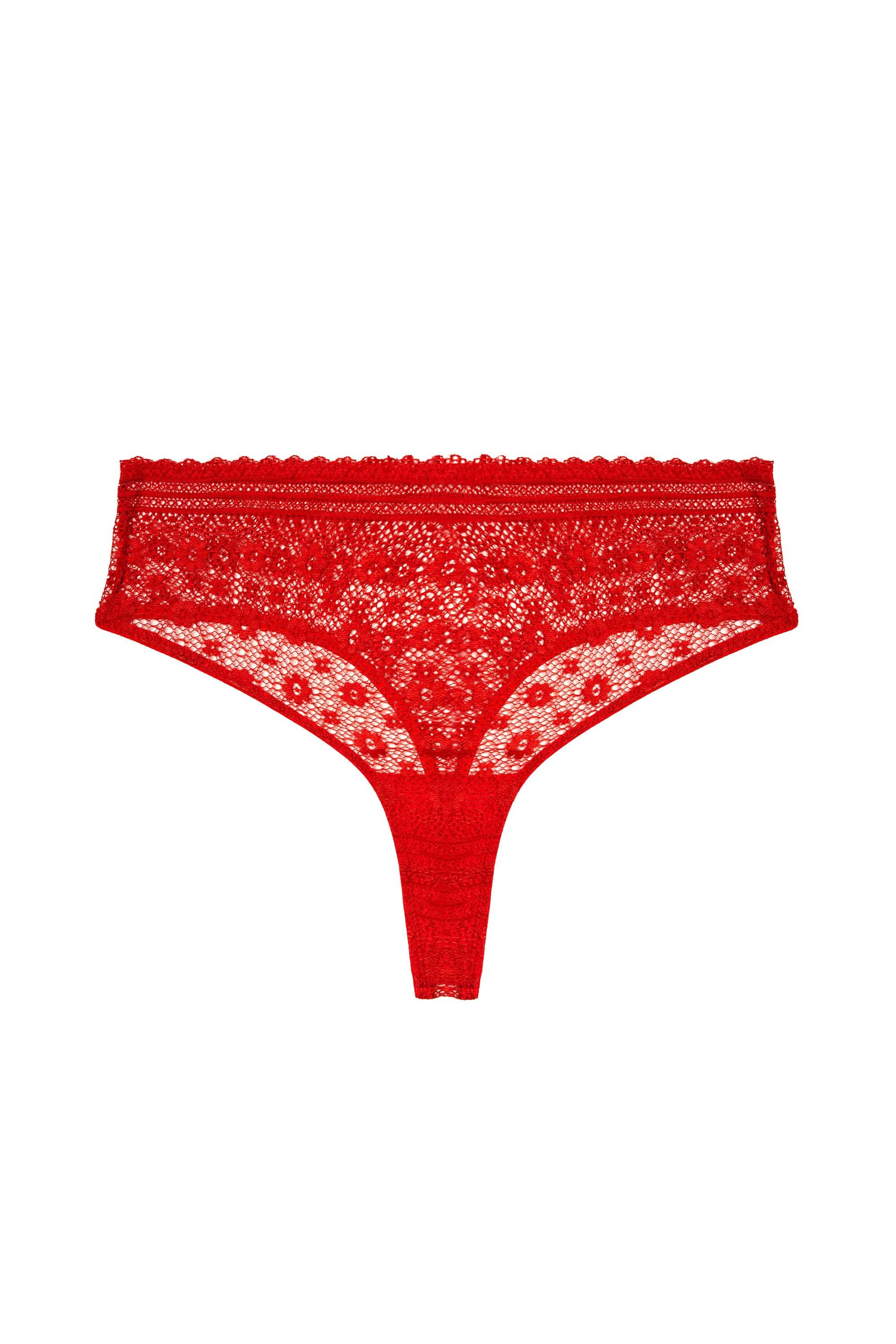 Maia Red High Waisted Lace Thong - Image 10