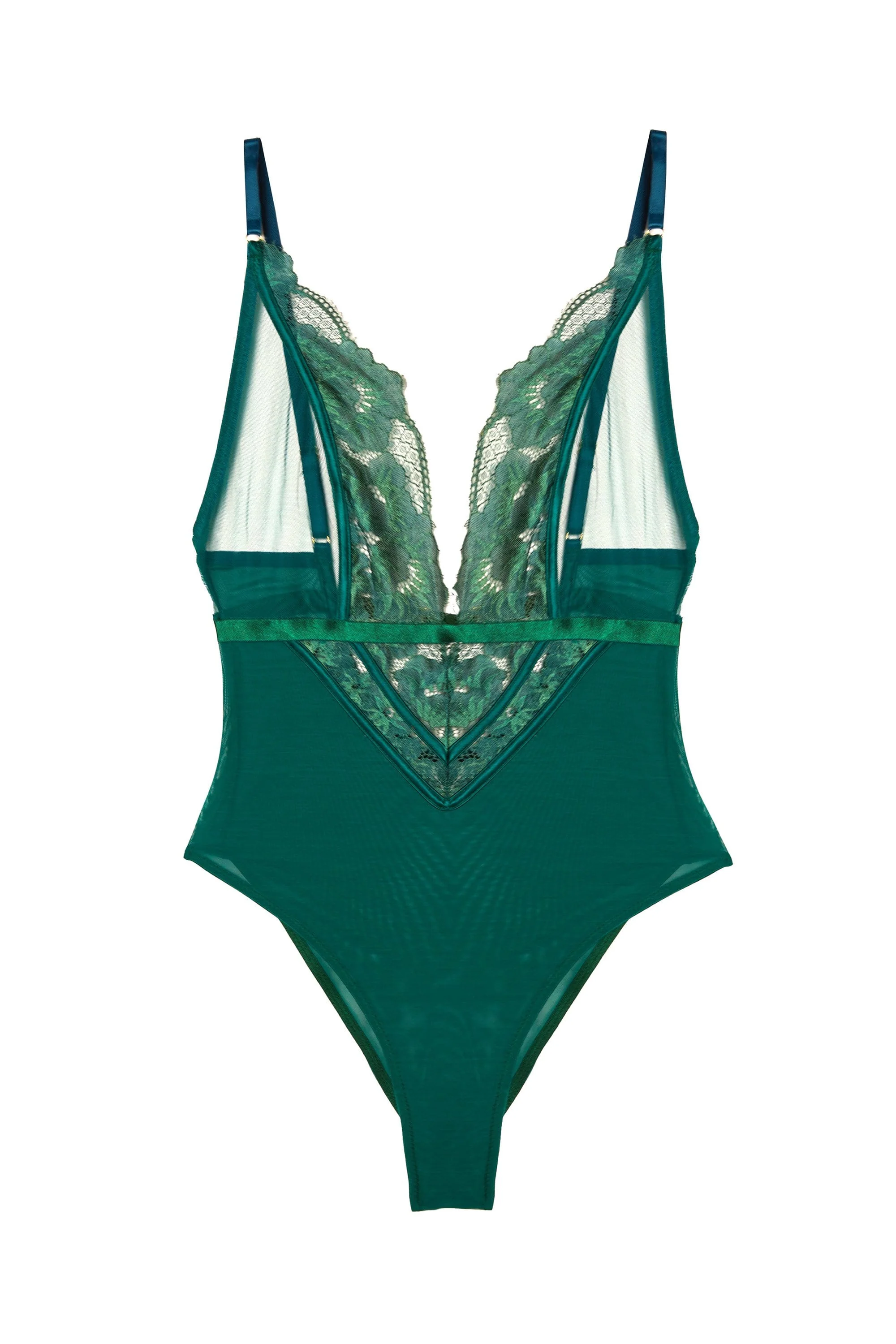 Gaia Forest Green Lace And Mesh Body - Image 10