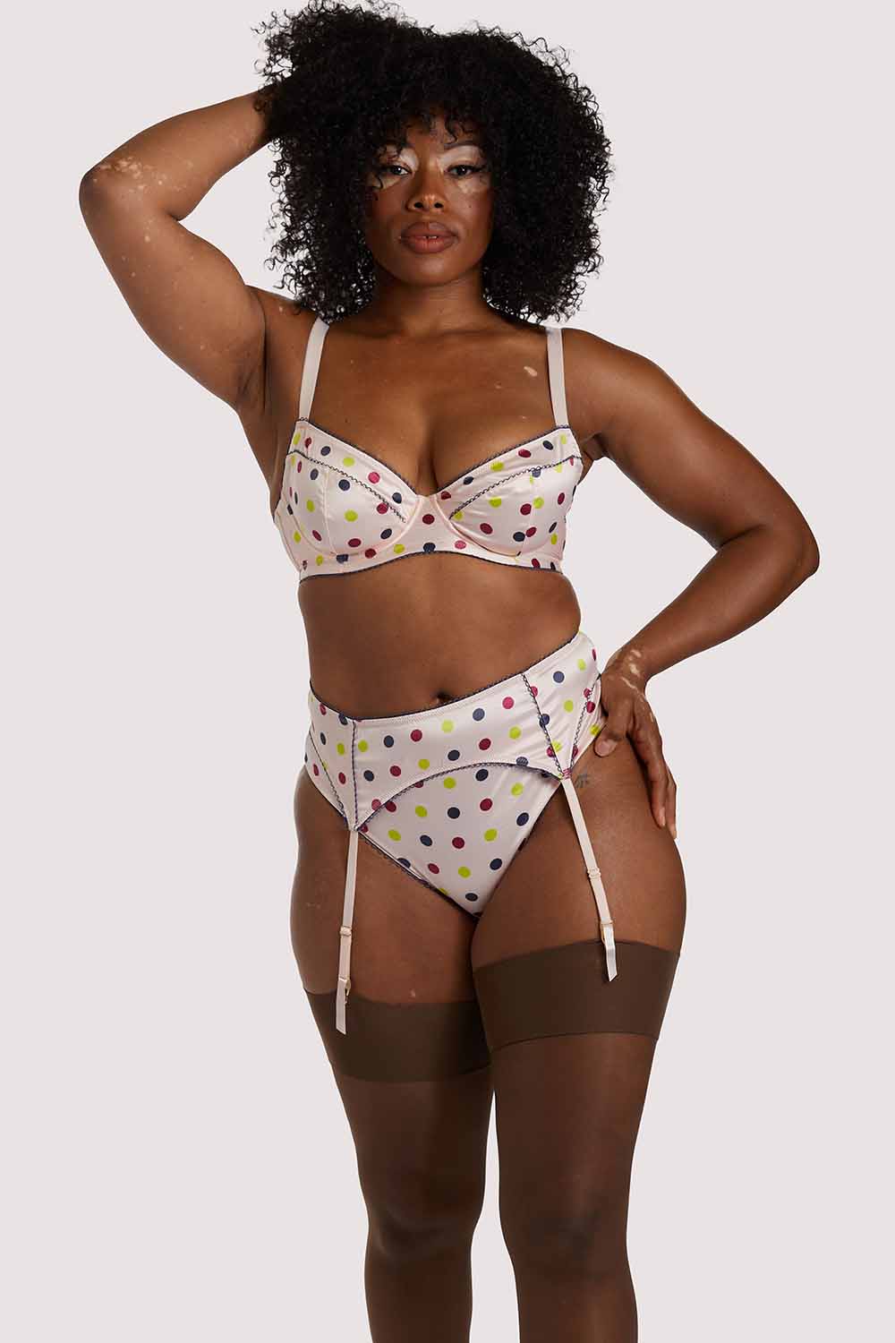 x PP Rowswell  polka Dot Peach Suspender - Image 3