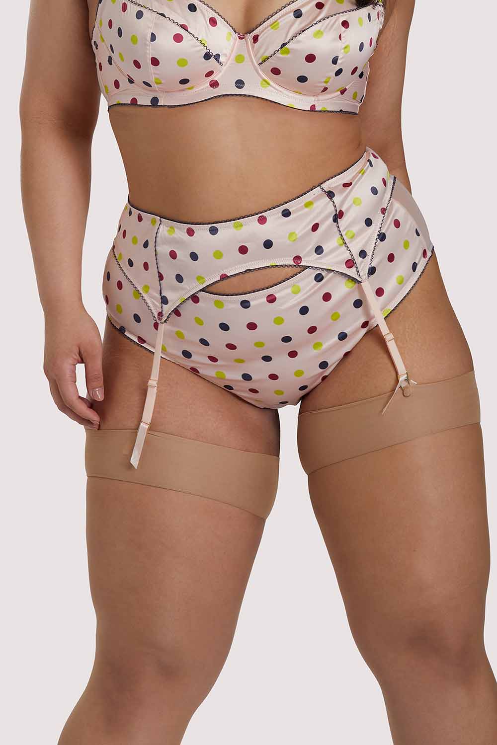 x PP Rowswell  polka Dot Peach Suspender - Image 4