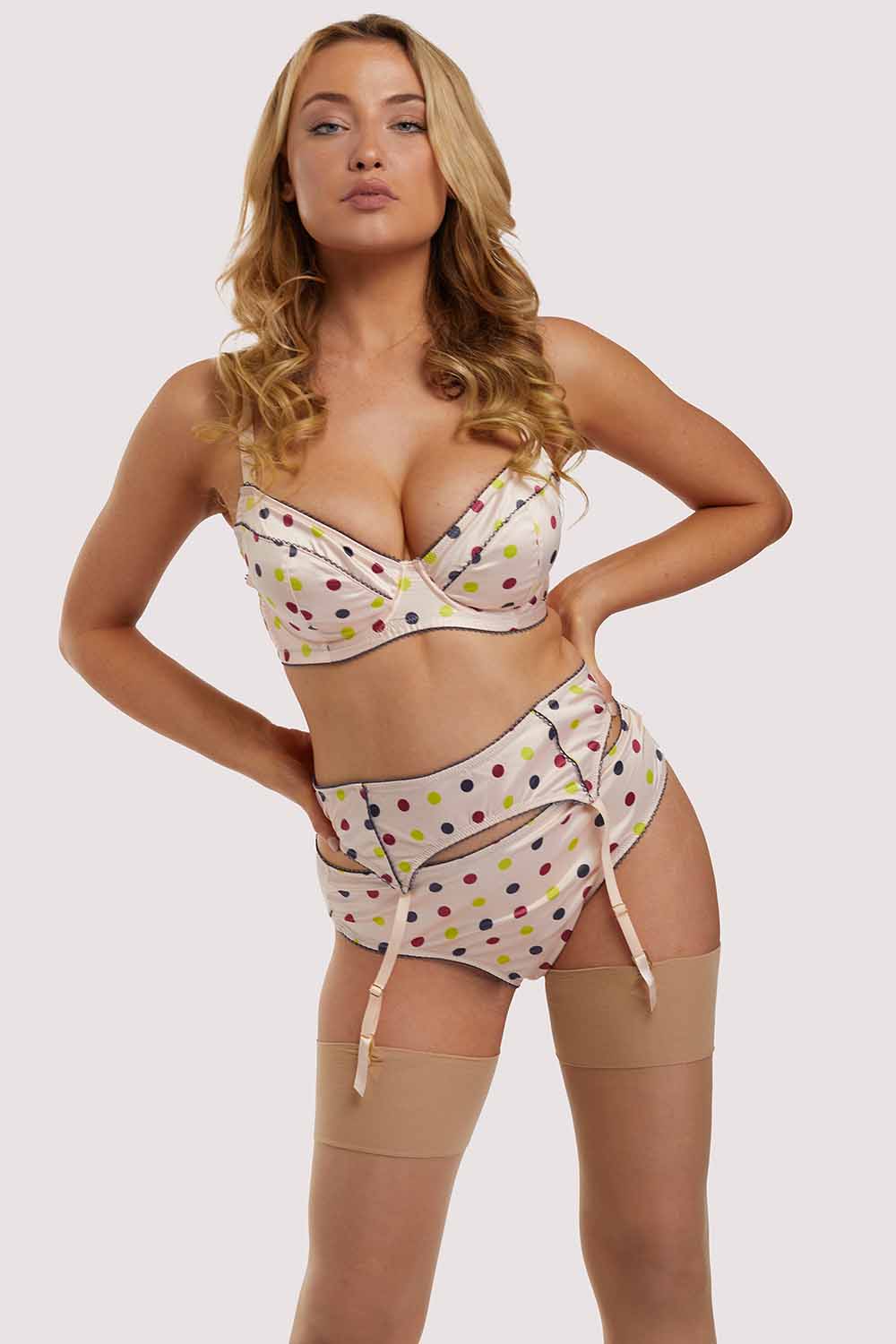 x PP Rowswell  polka Dot Peach Suspender - Image 6