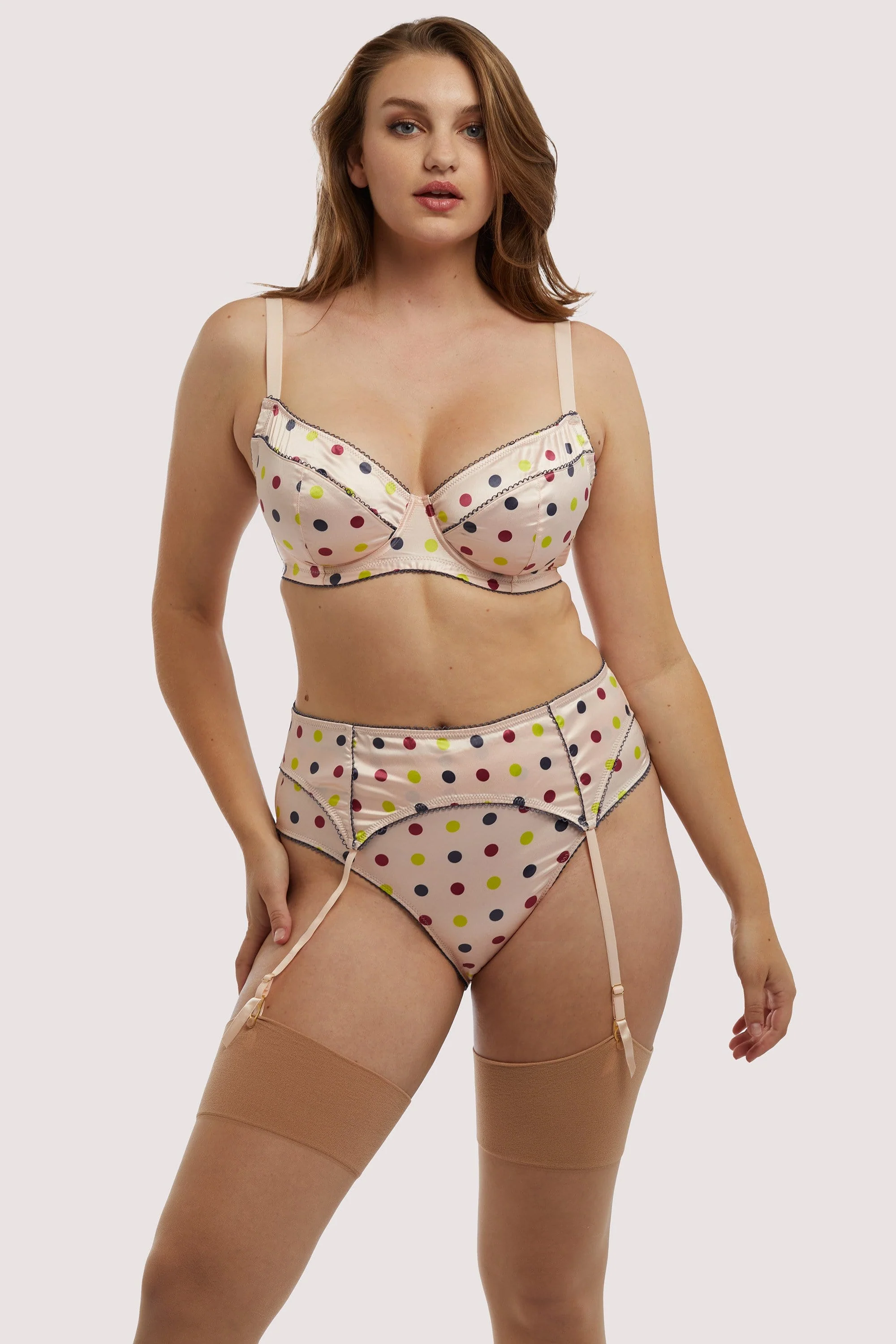 x PP Rowswell  polka Dot Peach Suspender - Image 9