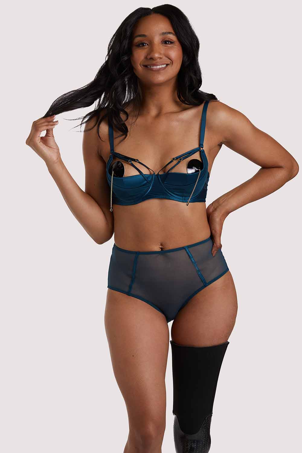 x PP Firenza Strappy Teal Bra - Image 10
