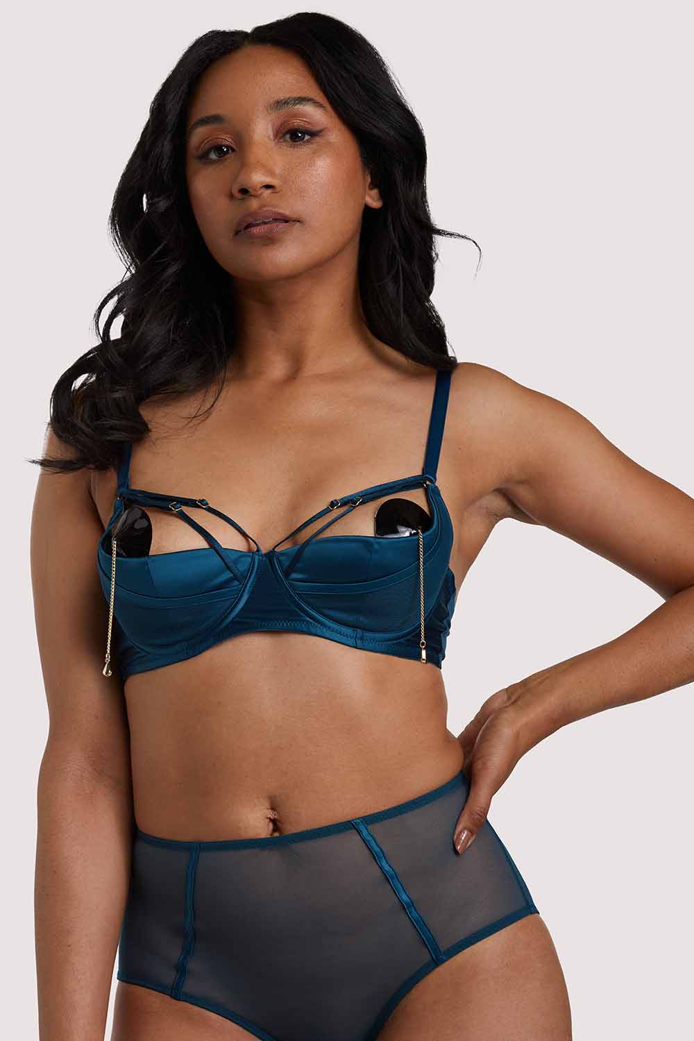 x PP Firenza Strappy Teal Bra - Image 4