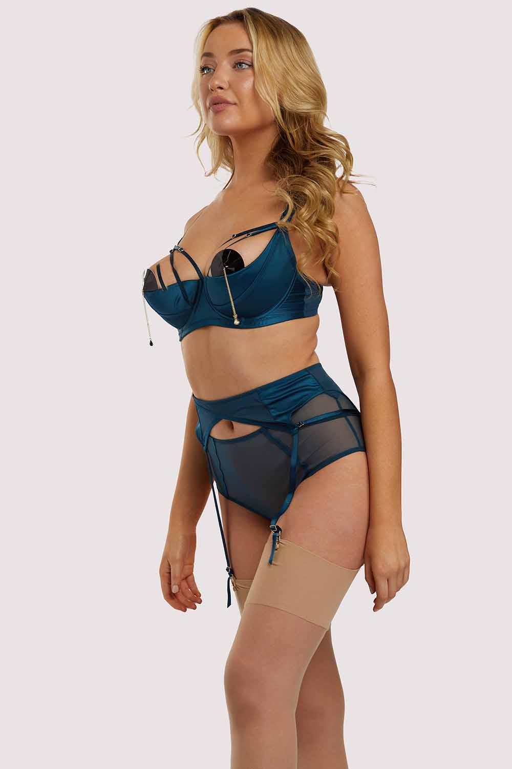 x PP Firenza Strappy Teal Suspender - Image 10