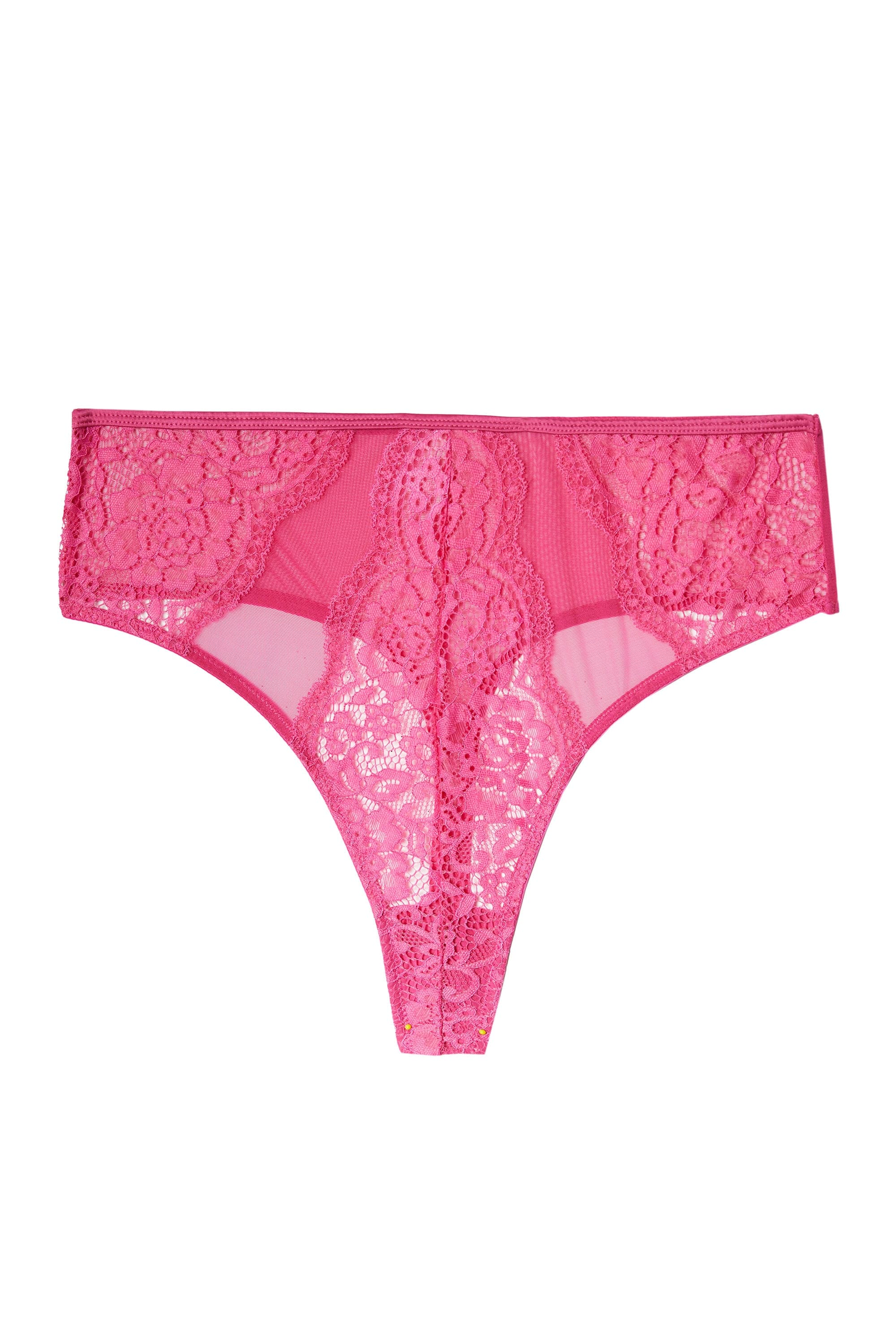 Ophelia Pink Cut Out Lace High Waist Brief - Image 9